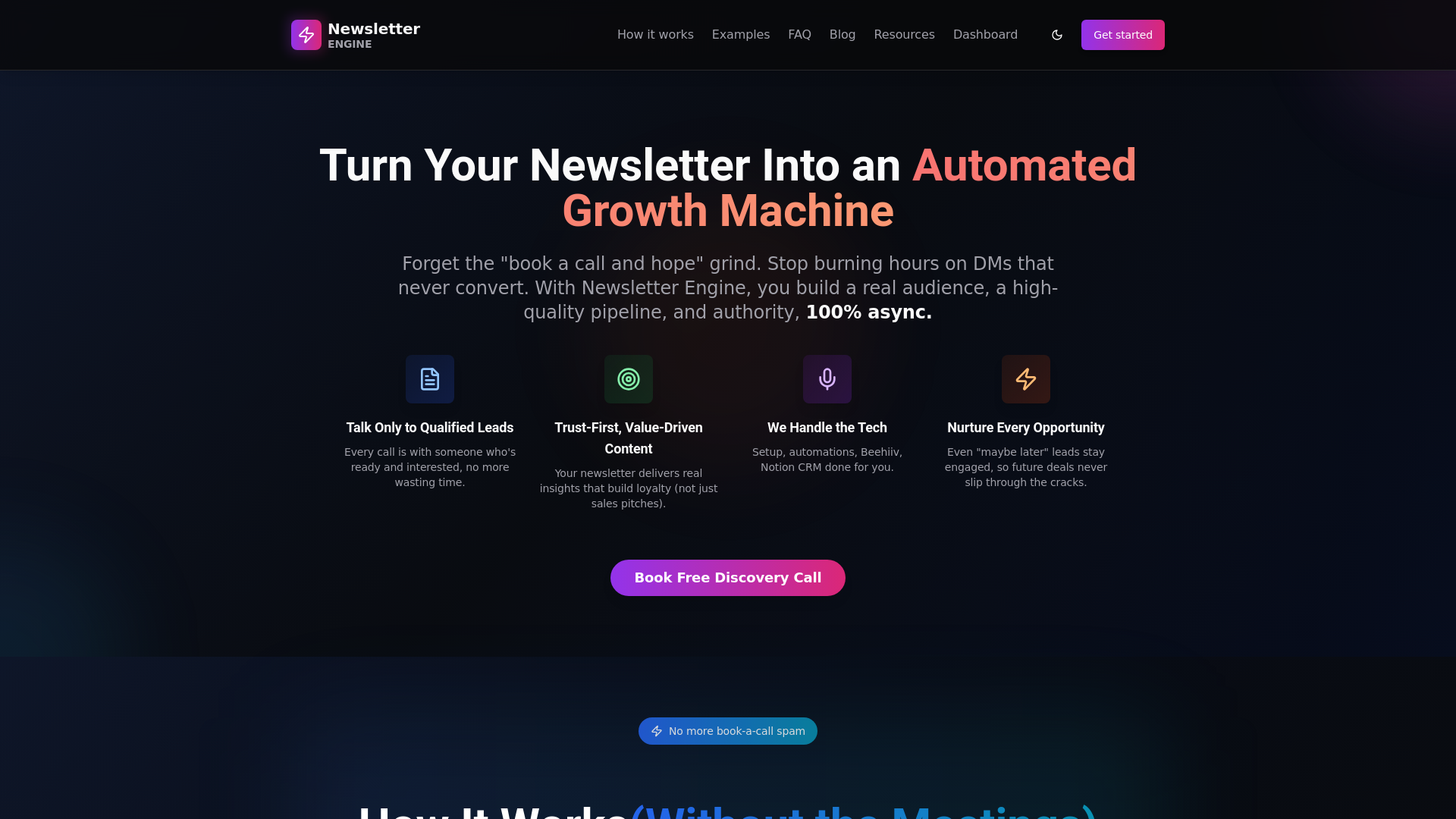 website screenshot of https://joinnewsletterengine.com