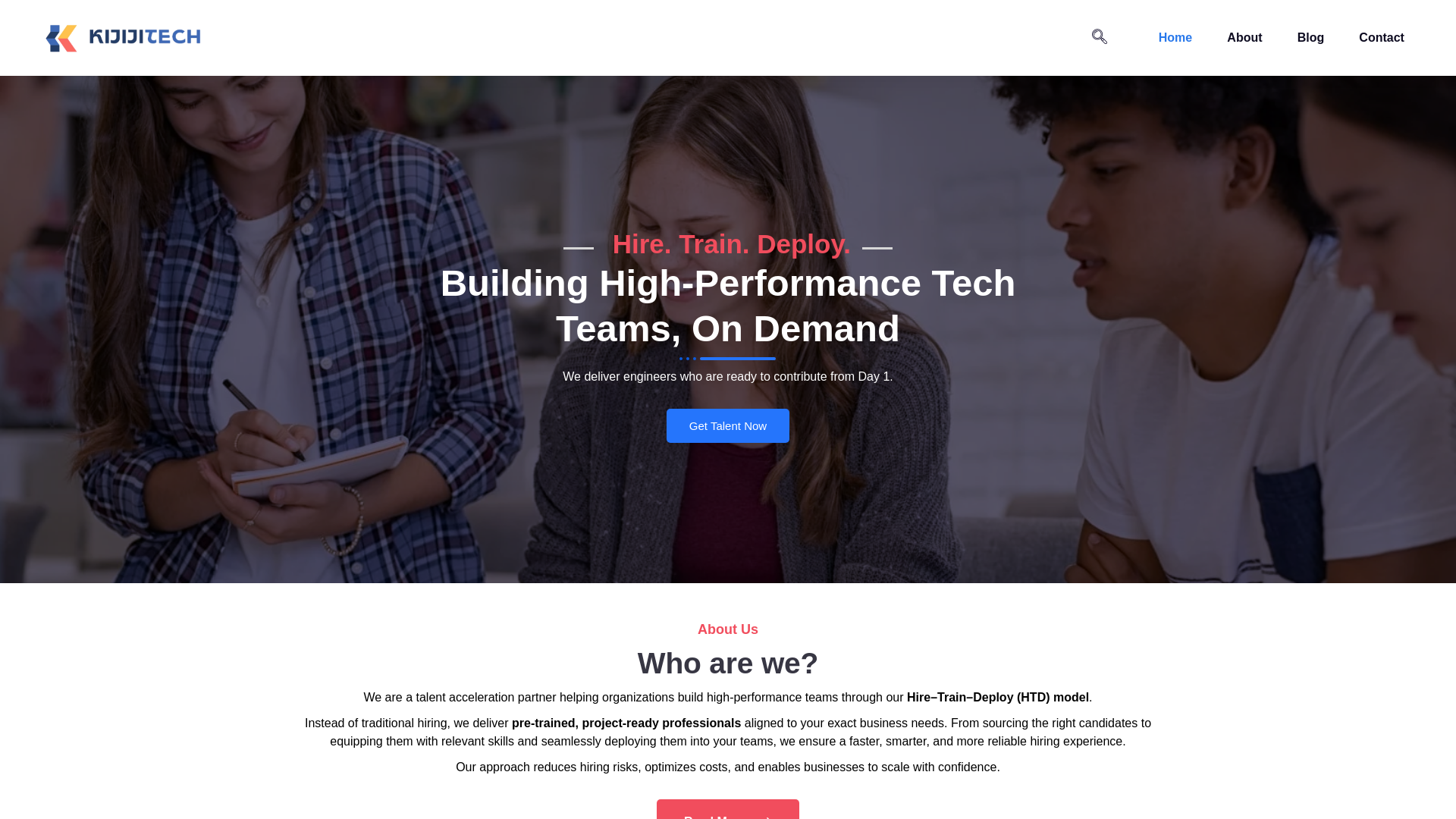 website screenshot of https://kijijitech.ai
