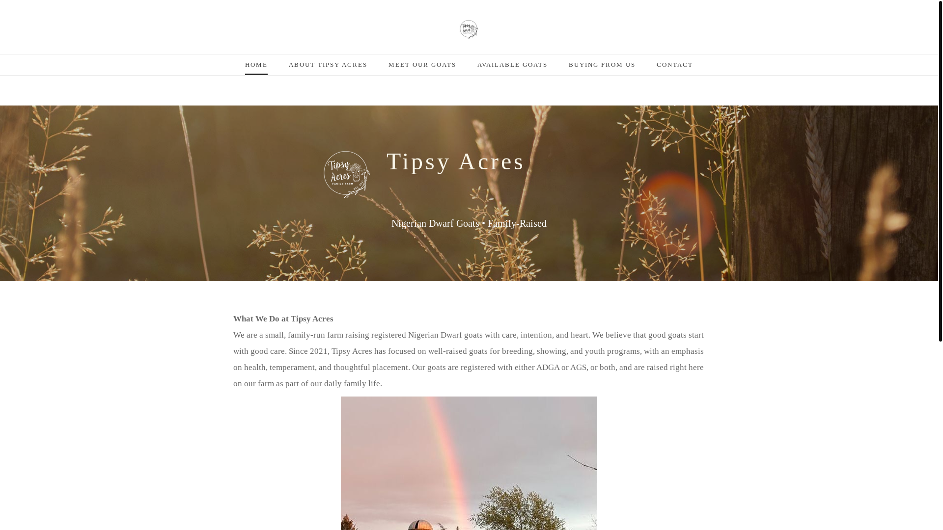 website screenshot of https://tipsyacresgoats.com/