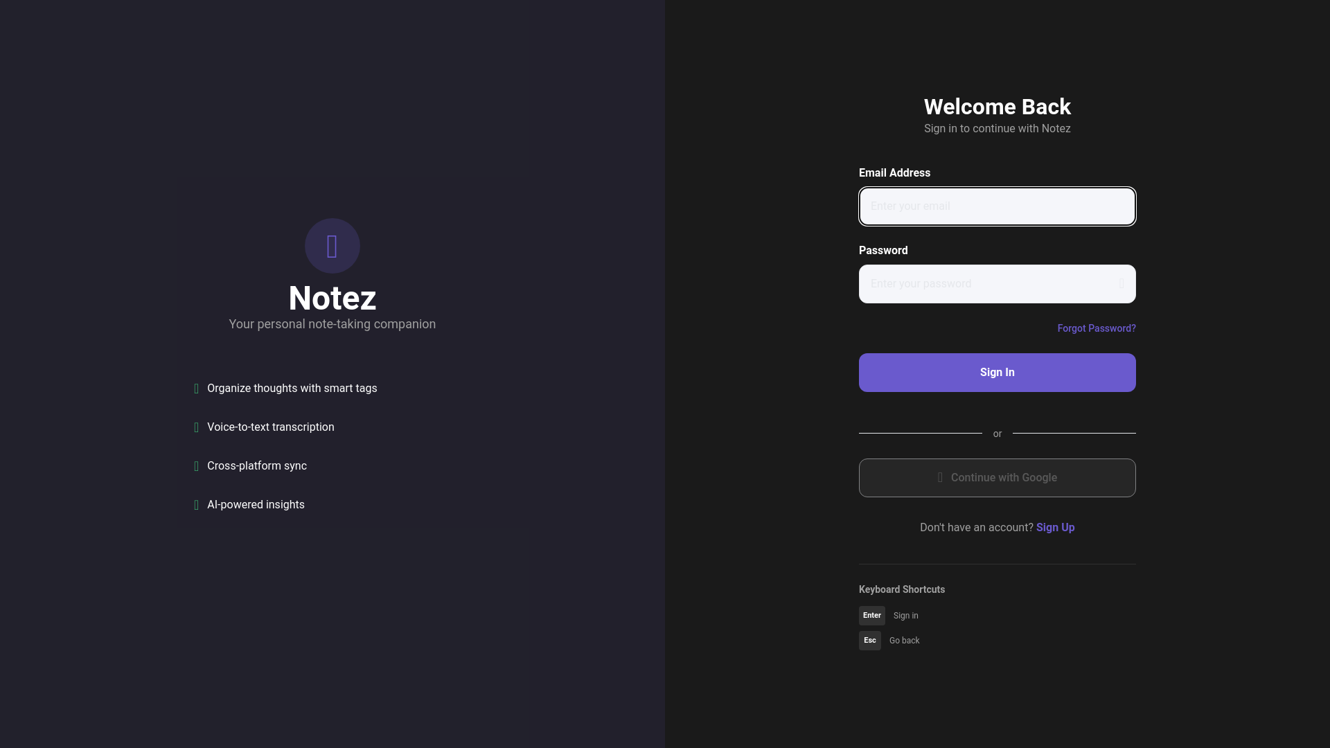 website screenshot of https://wiznote.app/