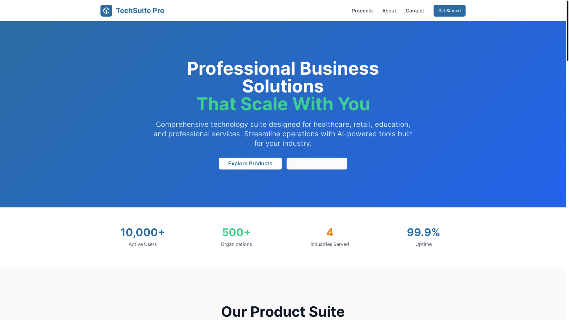 website screenshot of https://mytechsuite.online/