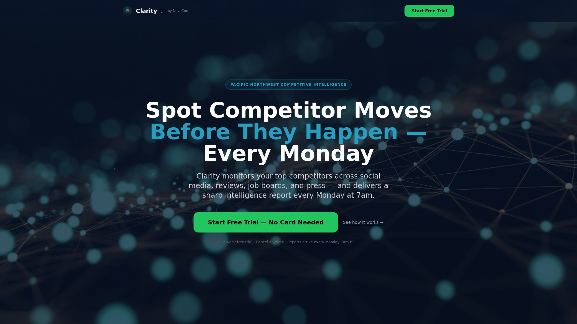 website screenshot of https://clarityintel.io