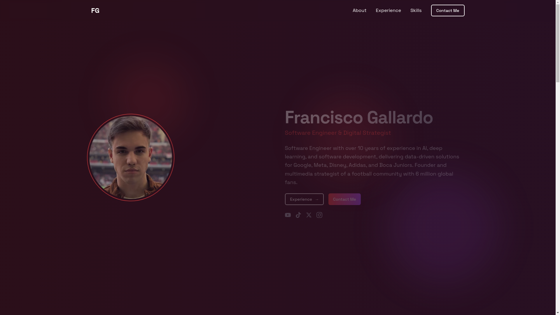 website screenshot of https://fran.contact/