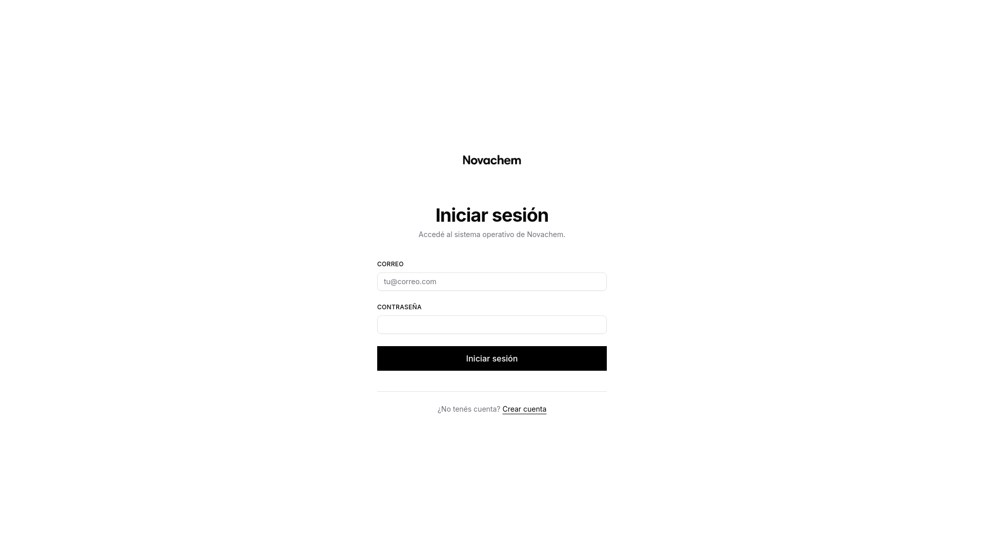 website screenshot of https://novachem-erp.pages.dev/