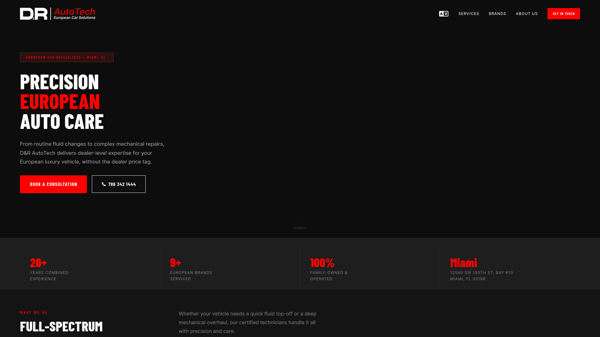 website screenshot of https://drautotech.net
