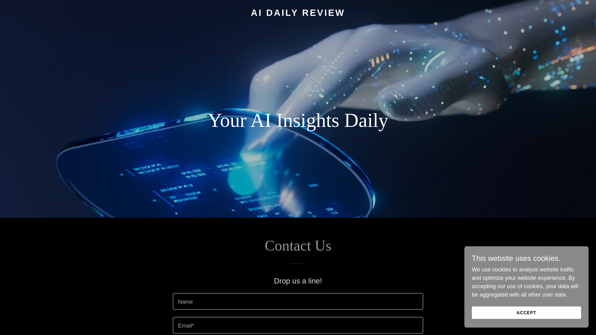 website screenshot of https://aidailyreview.com/