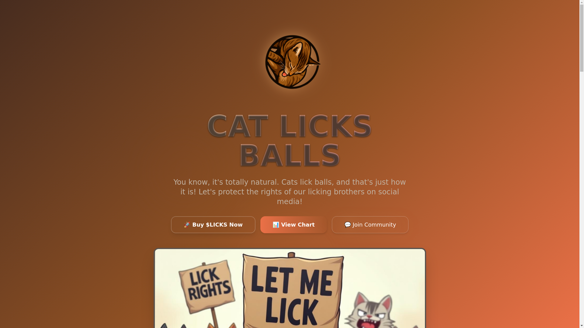 website screenshot of https://catlicksballs.com/