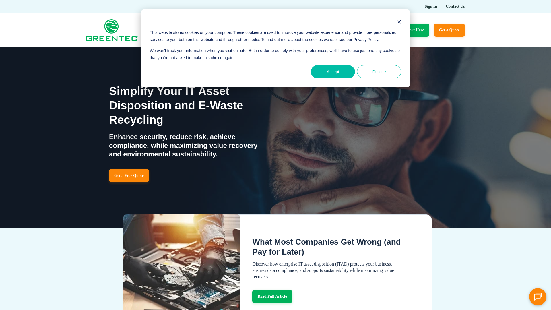 website screenshot of https://greentecexchange.com