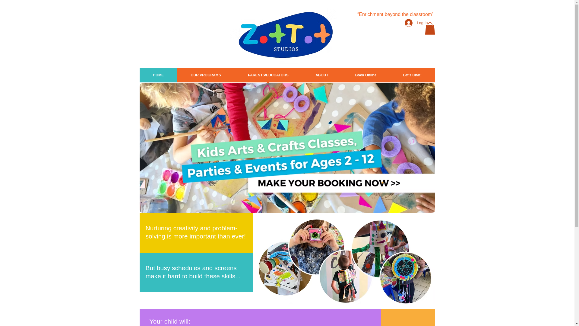 website screenshot of https://zottotstudios.com/