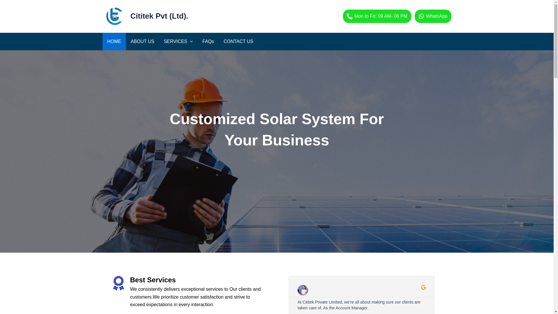 website screenshot of https://cititekpvtltd.com/