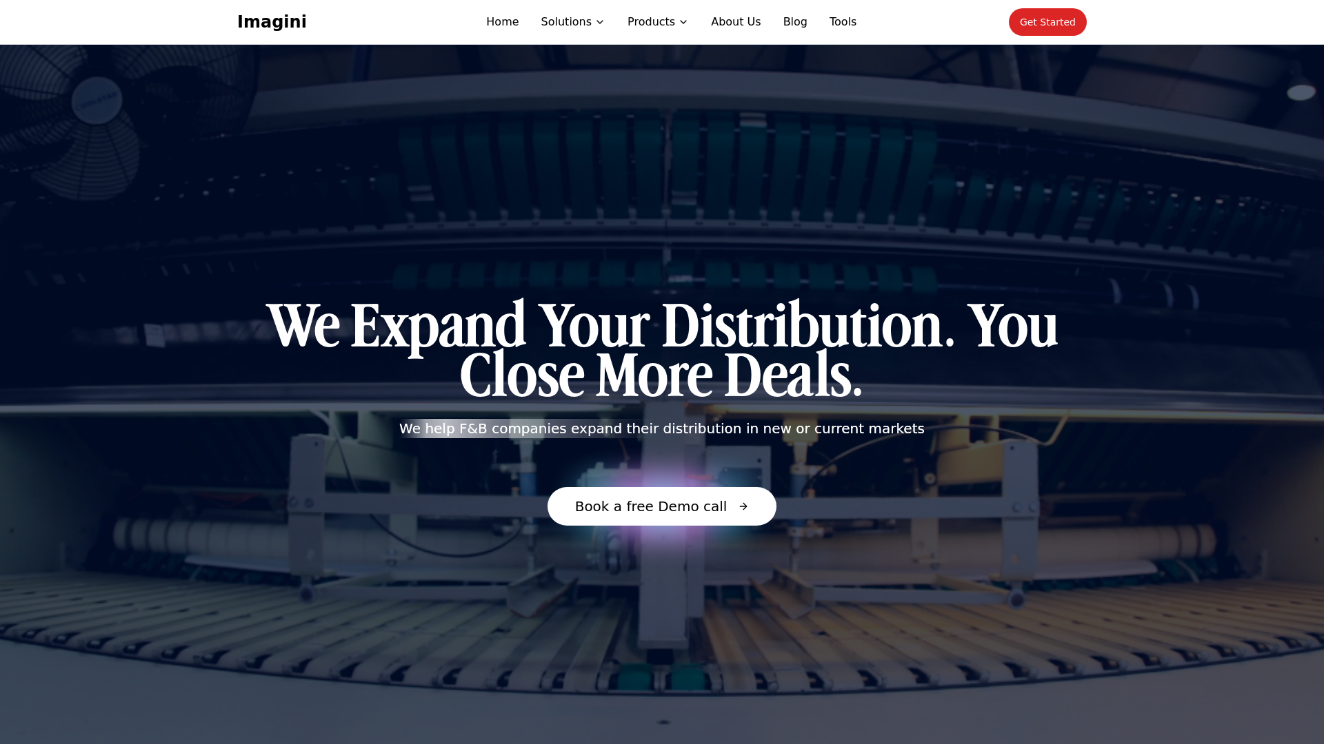 website screenshot of https://getimaginii.me