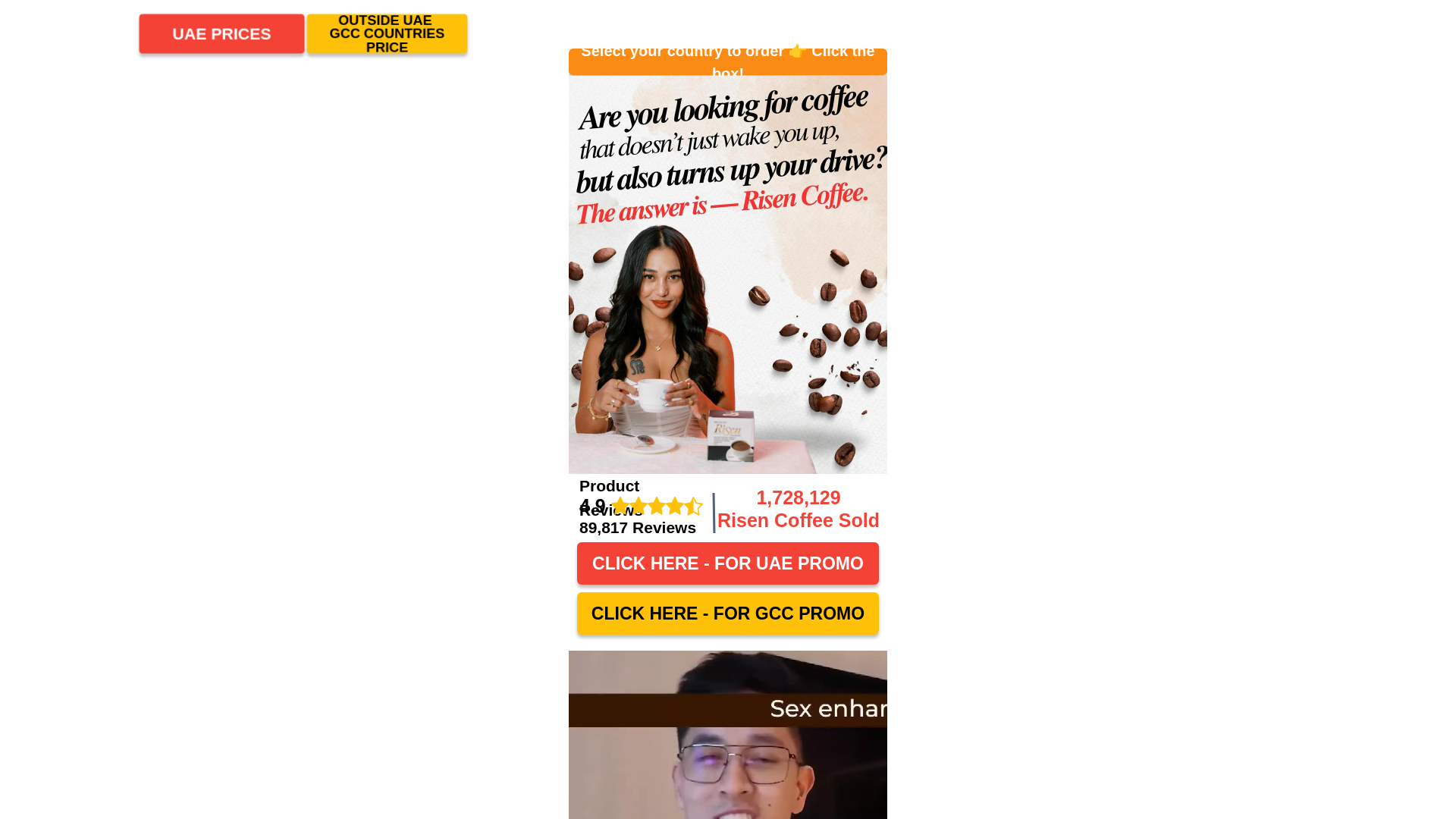 website screenshot of https://risencoffeehealth.com/