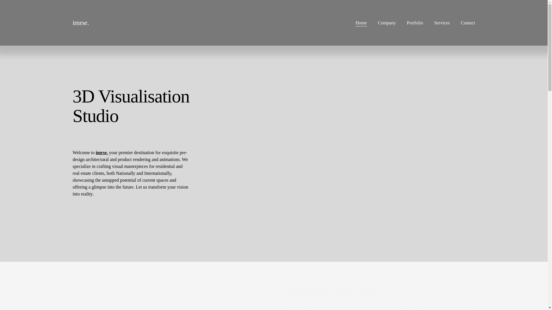 website screenshot of https://imrsestudio.co.uk/