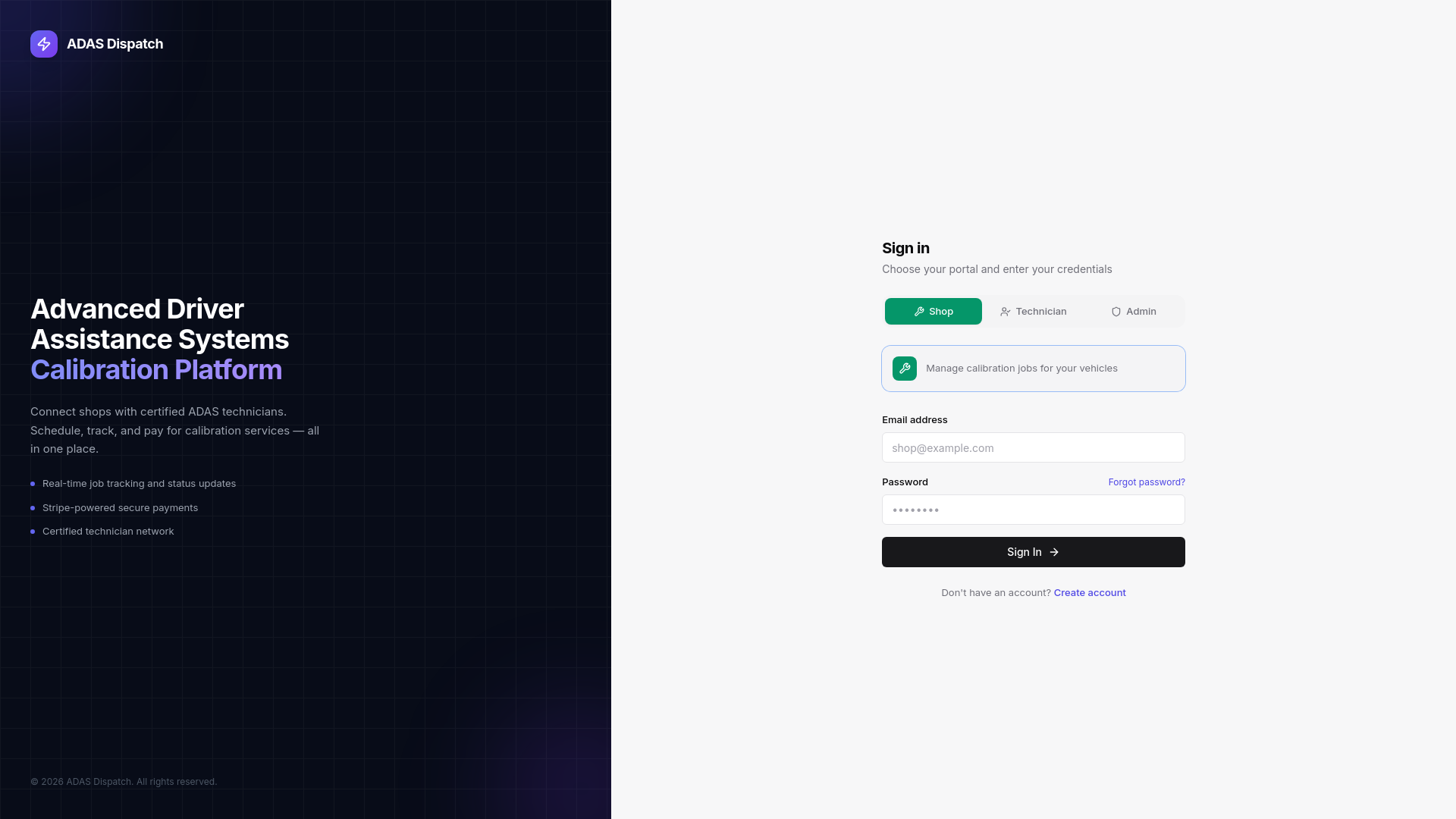 website screenshot of https://adas-frontend.pages.dev/