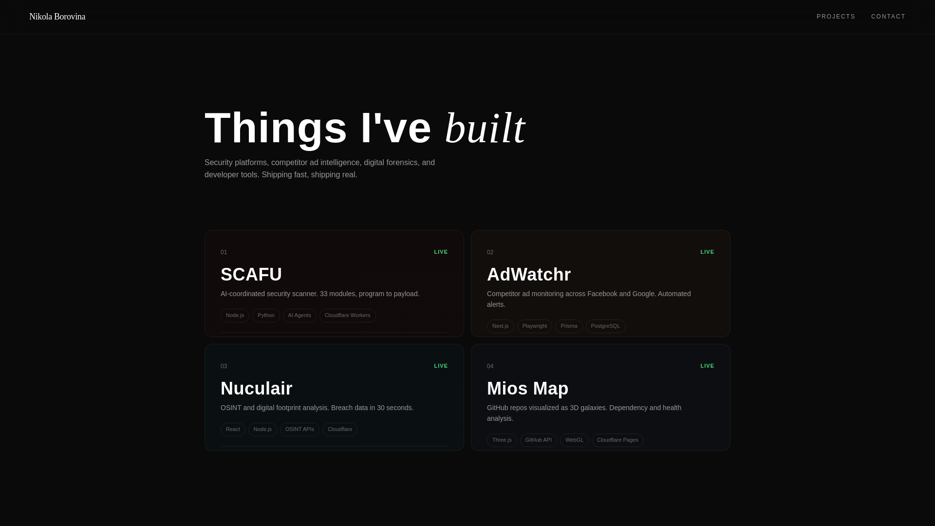 website screenshot of https://nikola-borovina.pages.dev/
