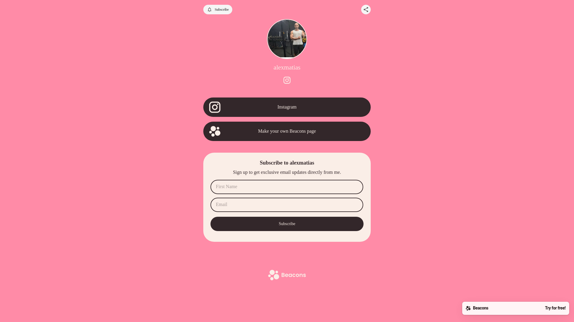 website screenshot of https://alexmatias.store/