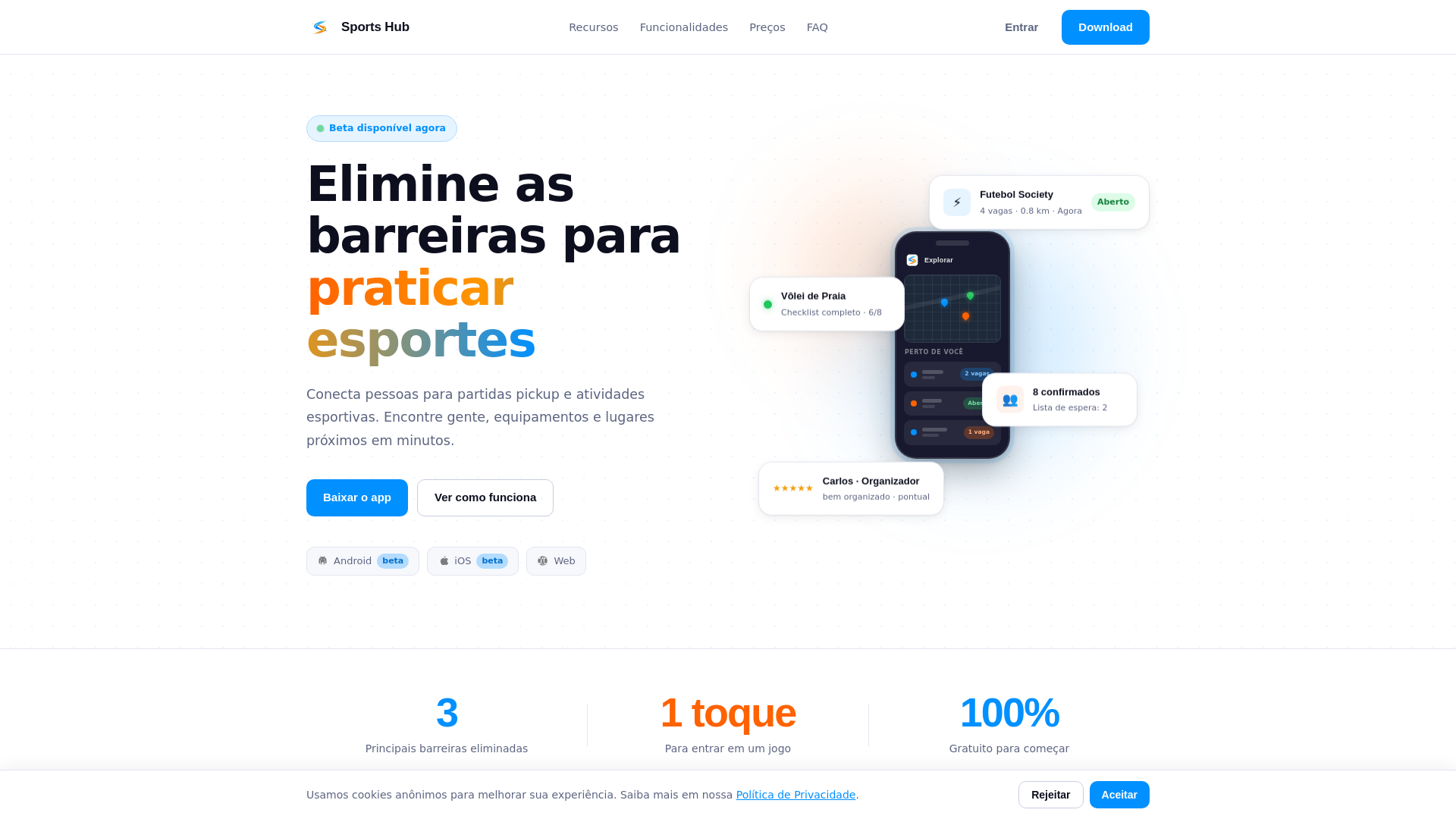 website screenshot of https://sportshubgo.com