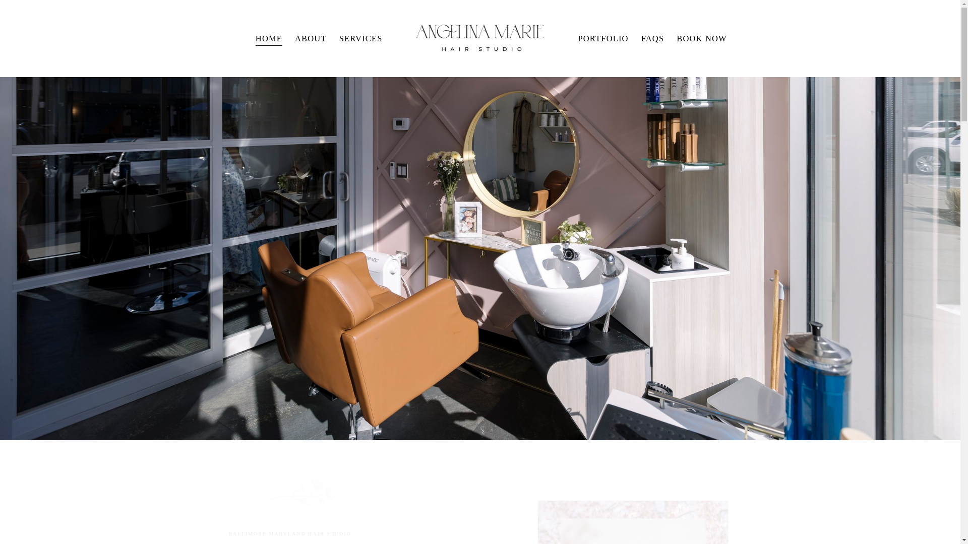 website screenshot of https://angelinamariehair.com/