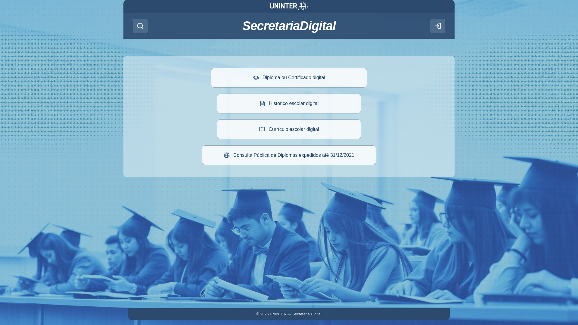 website screenshot of https://secretariadigital-uninter.site