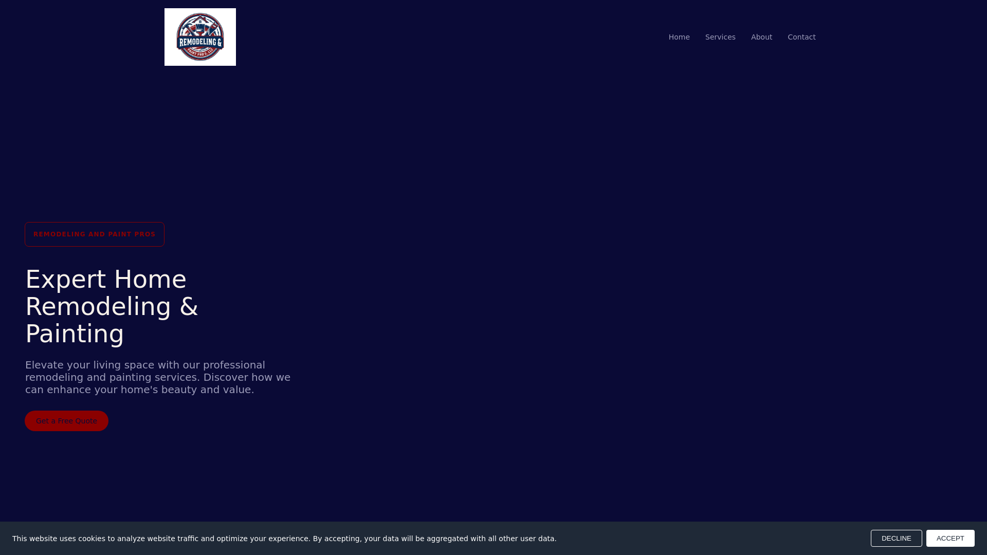 website screenshot of https://remodelingandpaintpros.com/