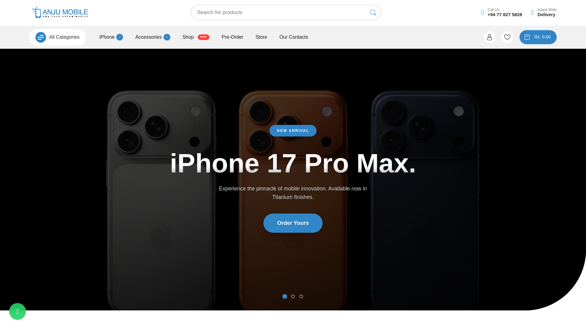 website screenshot of https://anjumobile.lk/
