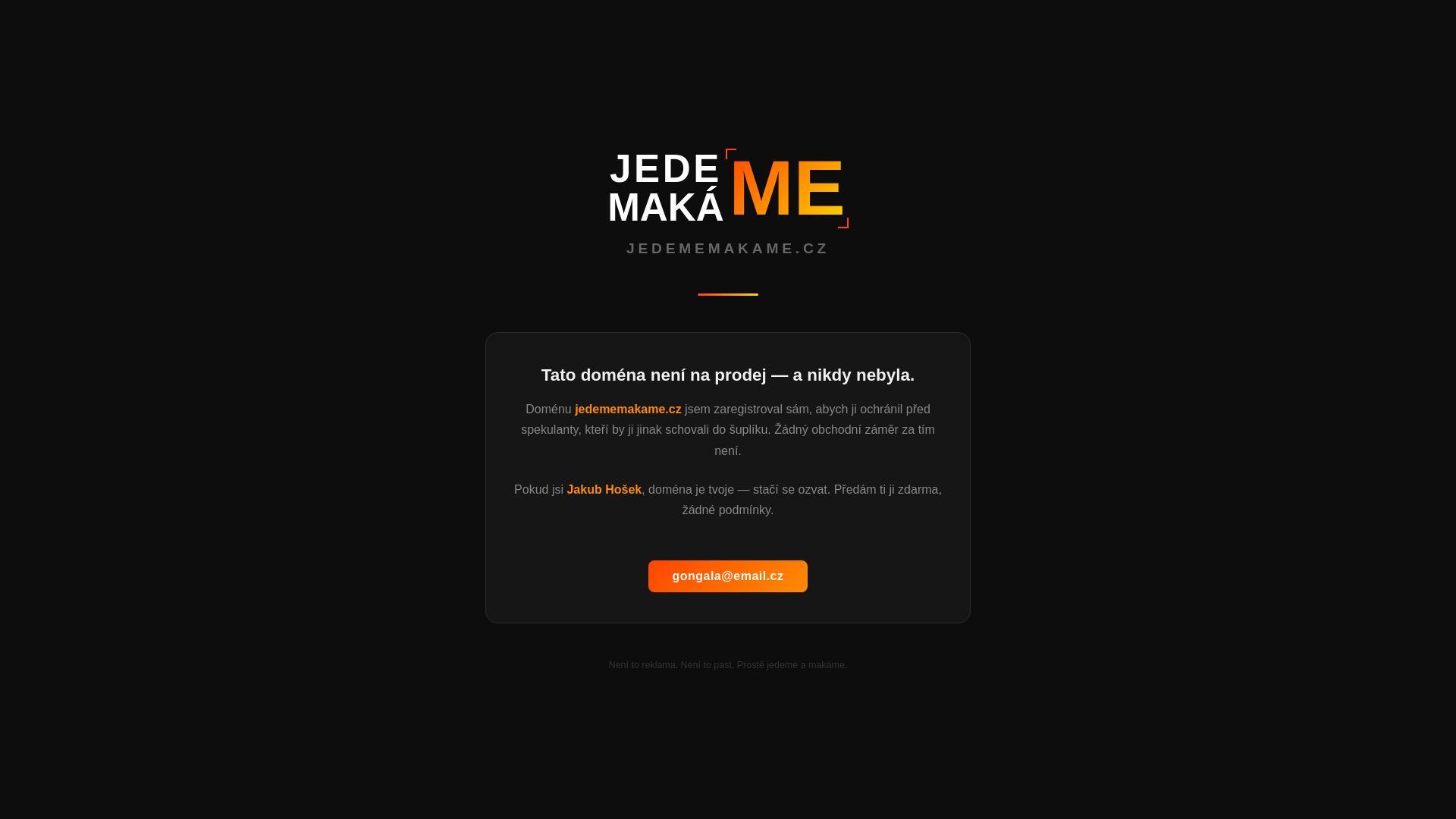 website screenshot of https://jedememakame.cz/