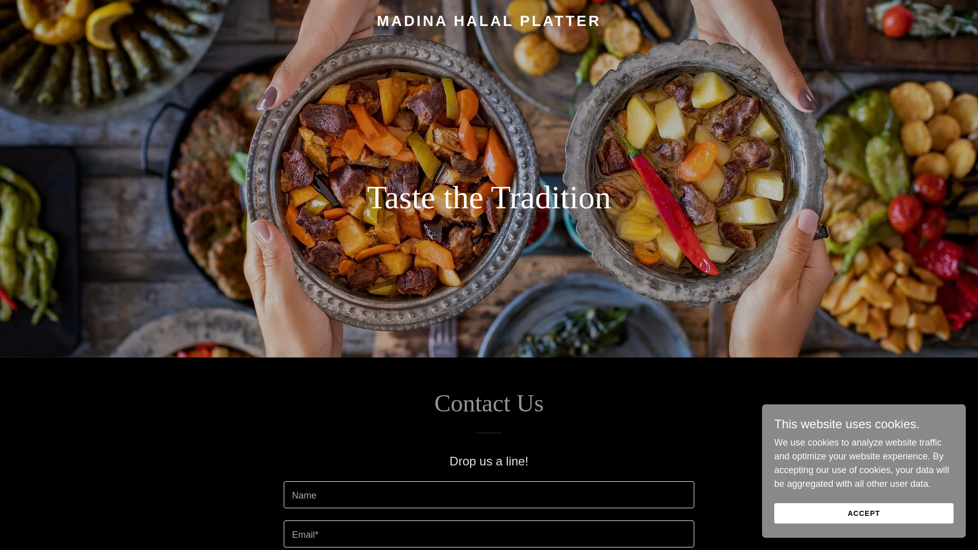 website screenshot of https://madinahalalplatter.com