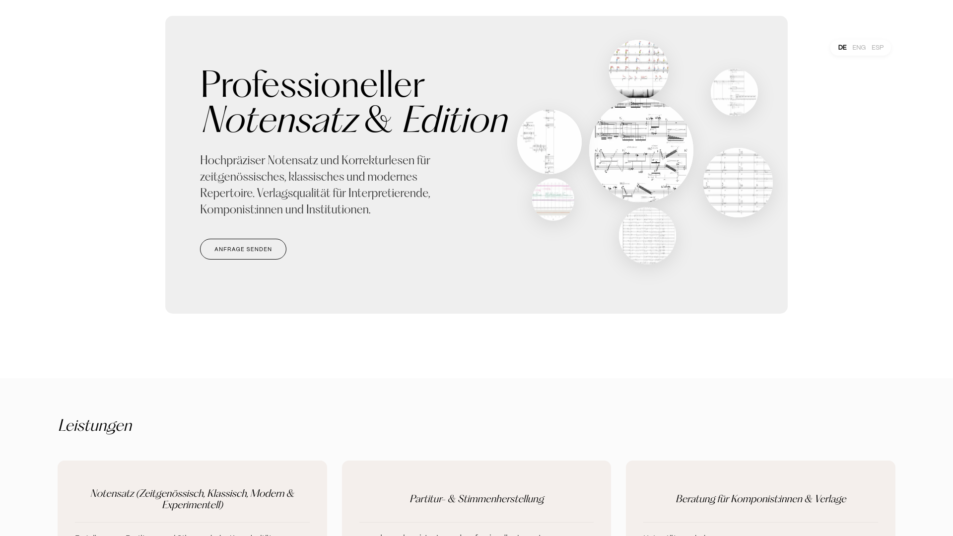 website screenshot of https://studionotation.de