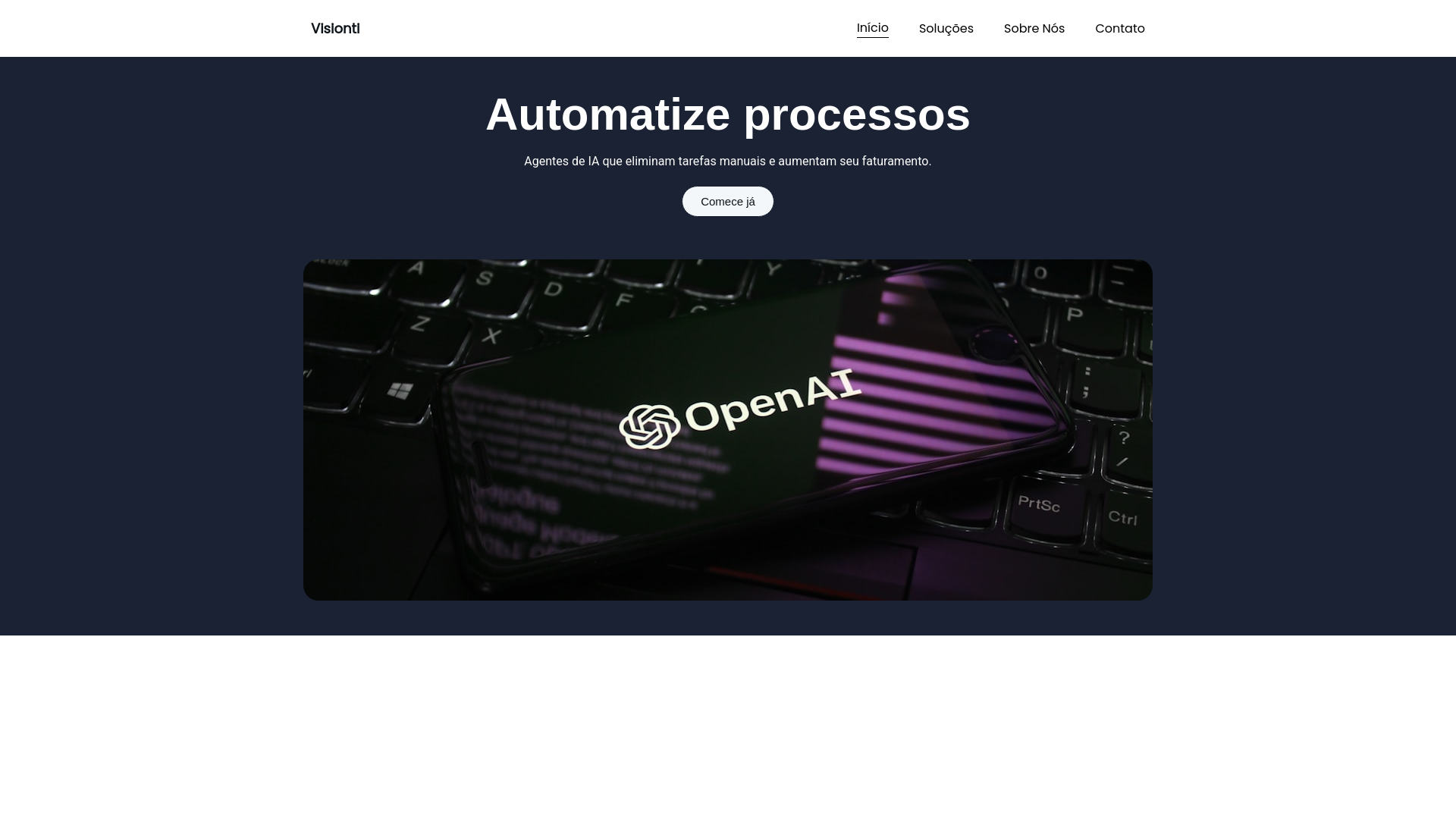 website screenshot of https://visionti.tech/