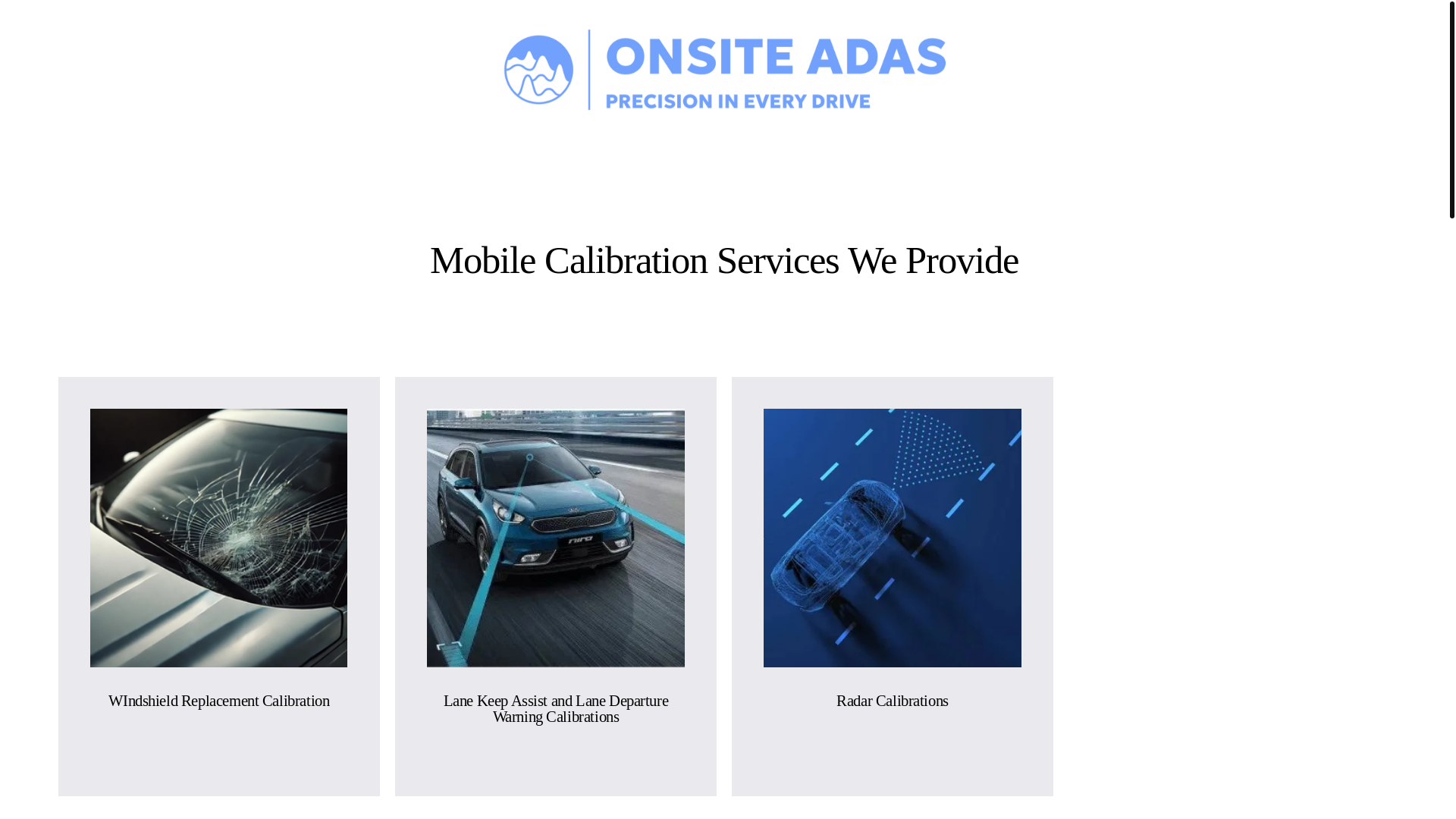 website screenshot of https://on-site-adas.com/