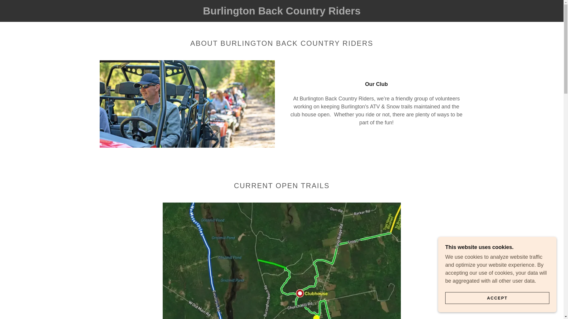 website screenshot of https://burlingtonbackcountryriders.com/