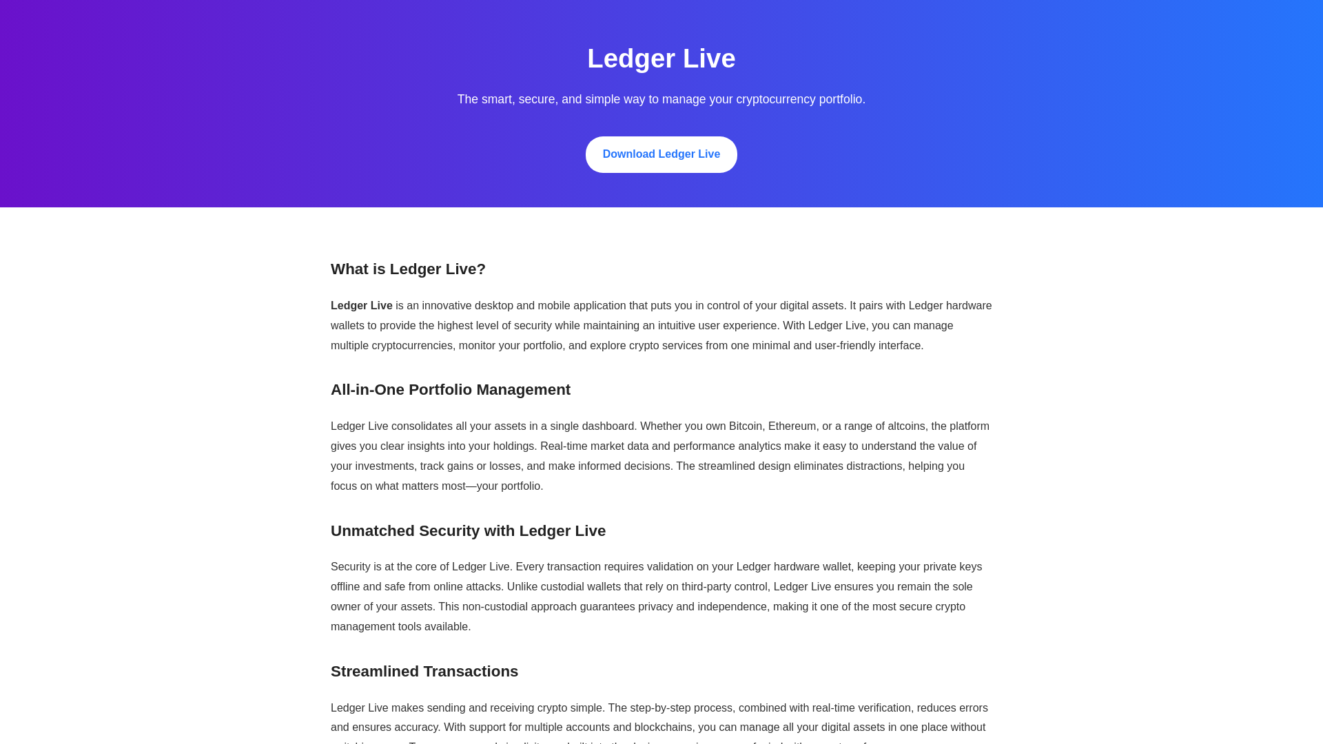 website screenshot of https://doce-ldger-live.pages.dev