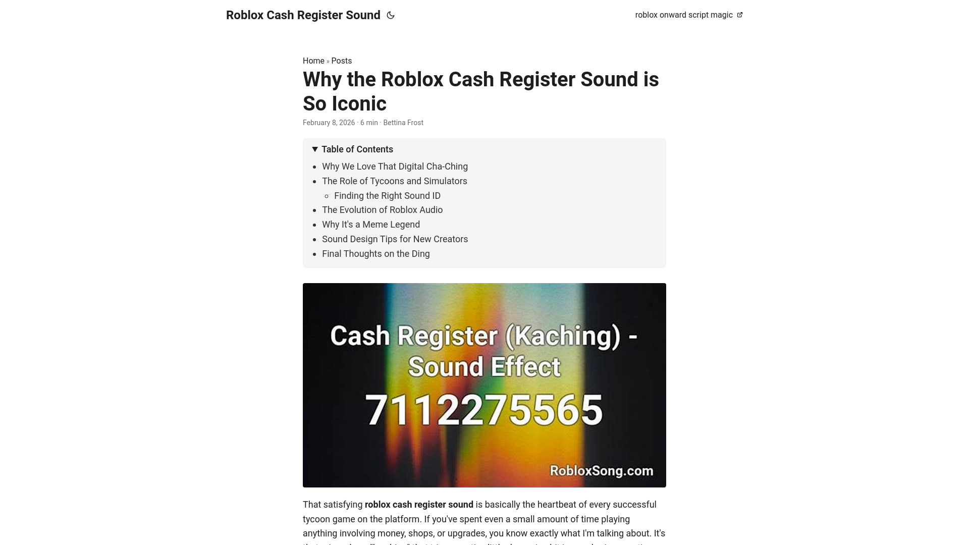 website screenshot of https://roblox-cash-register-sound.pages.dev/