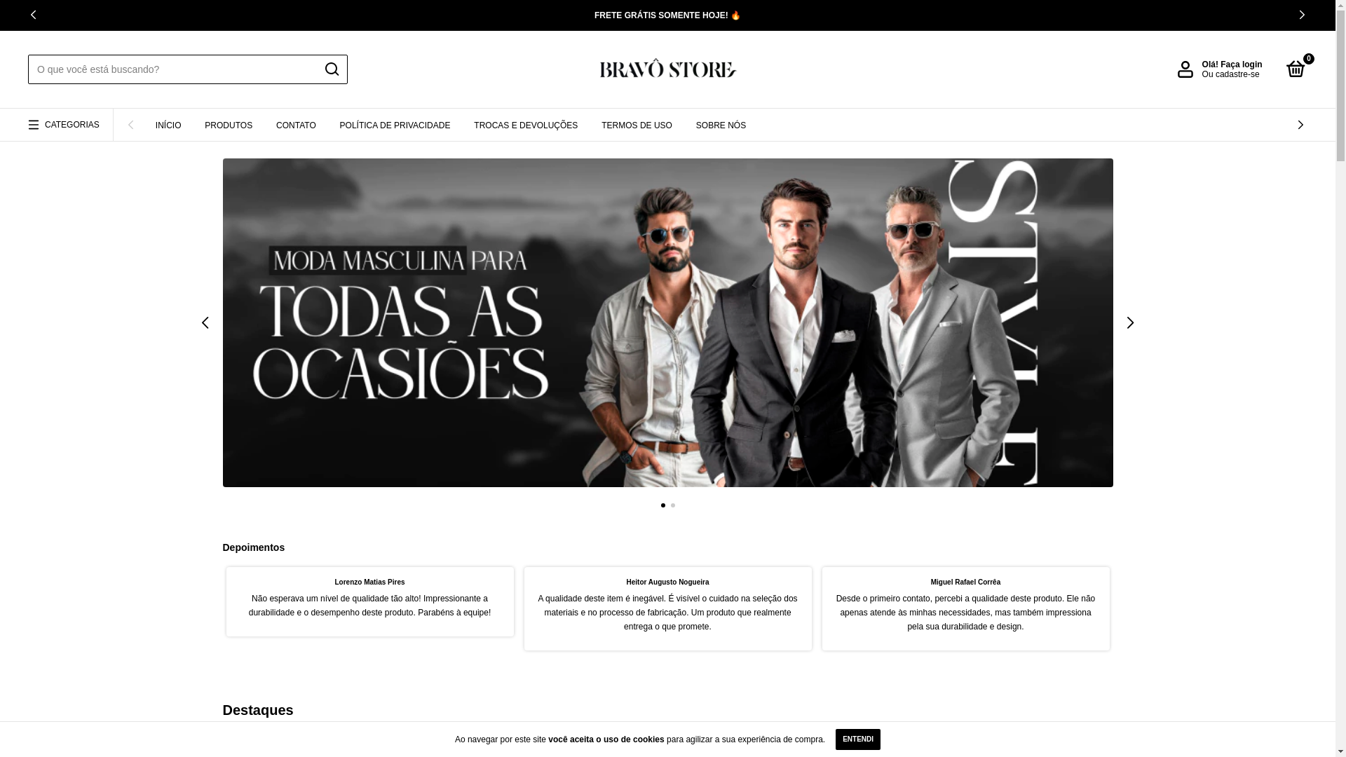 website screenshot of https://bravostore19.online/
