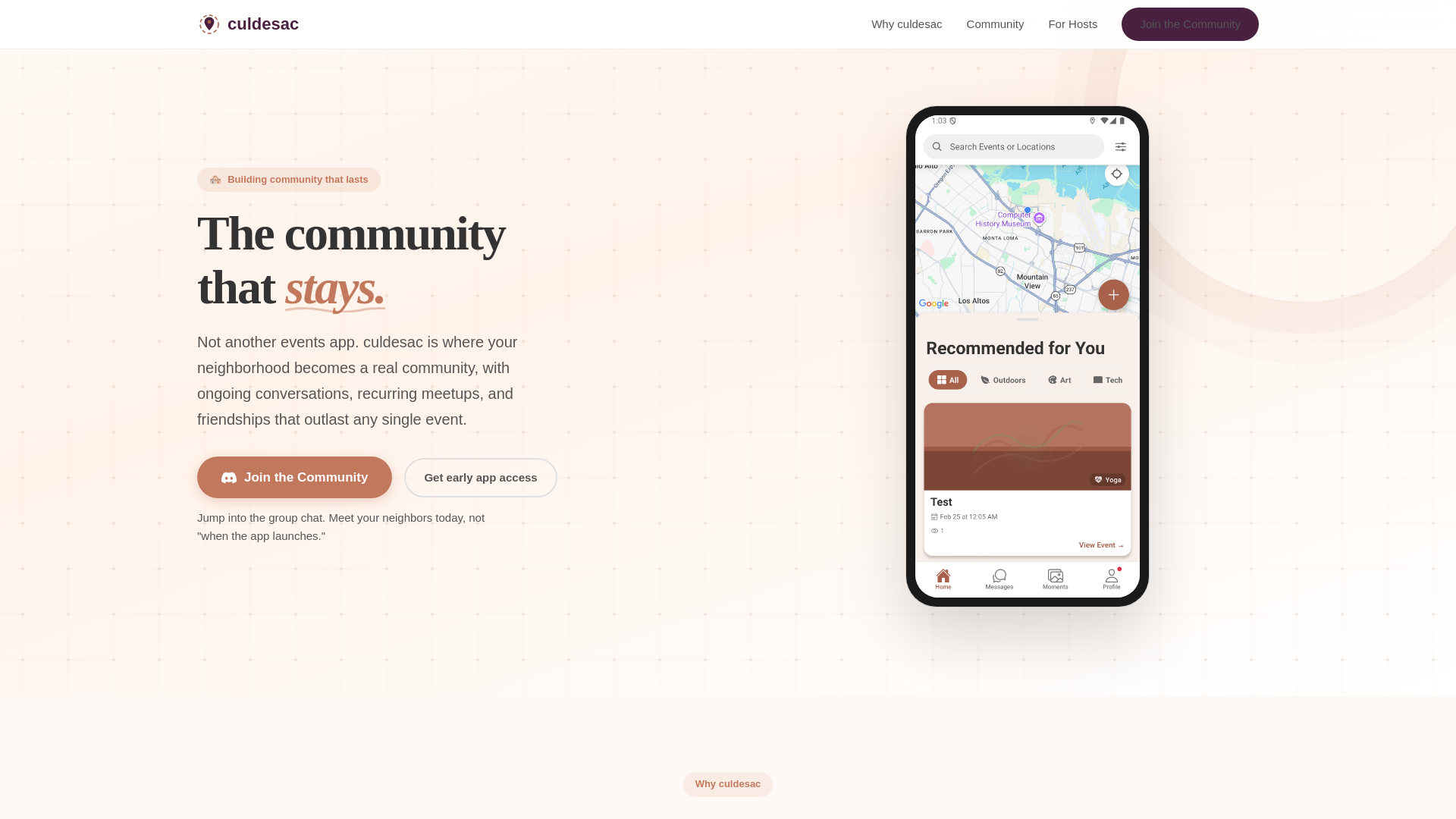 website screenshot of https://yourculdesac.com
