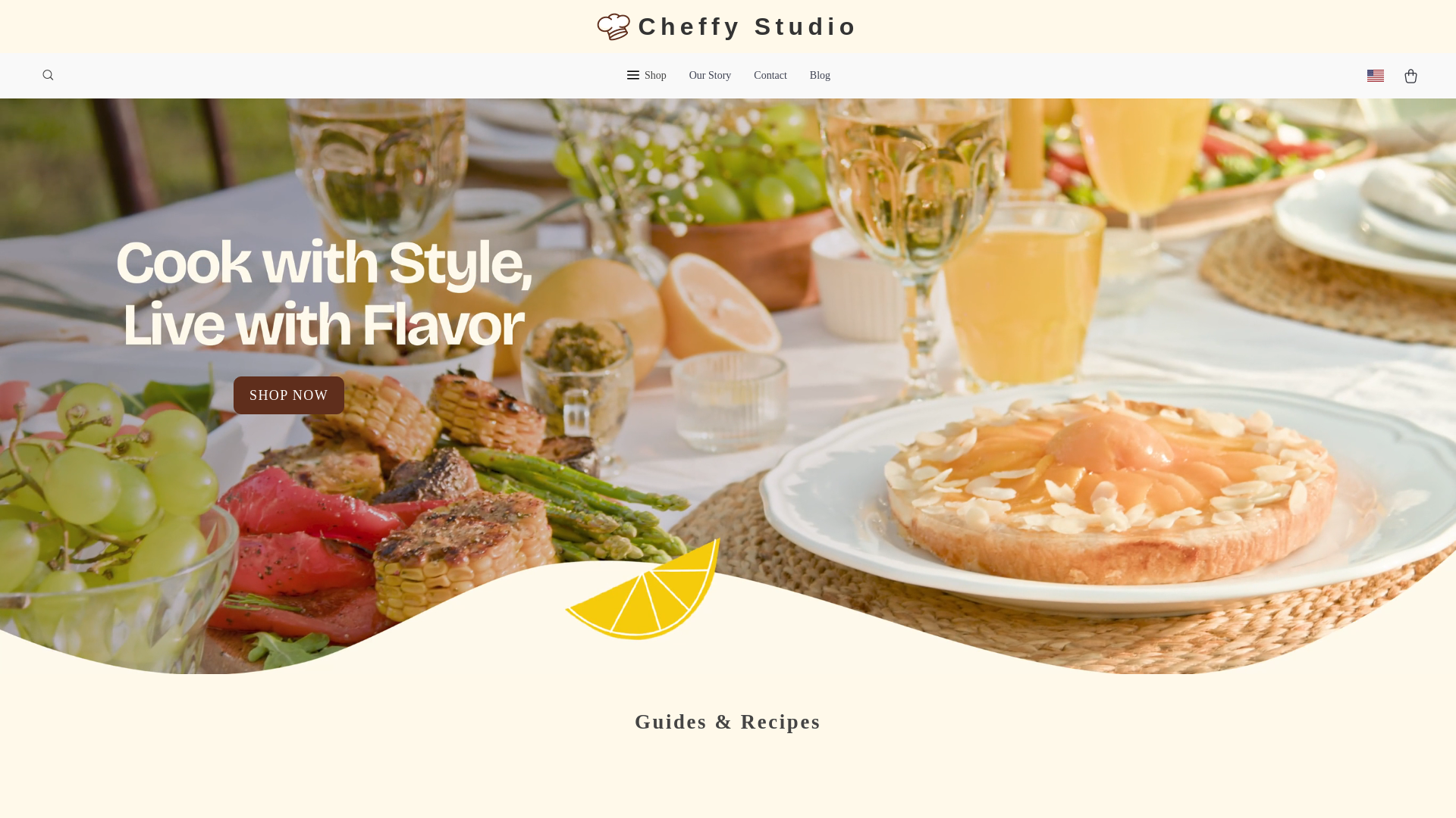 website screenshot of https://cheffystudio.shop/