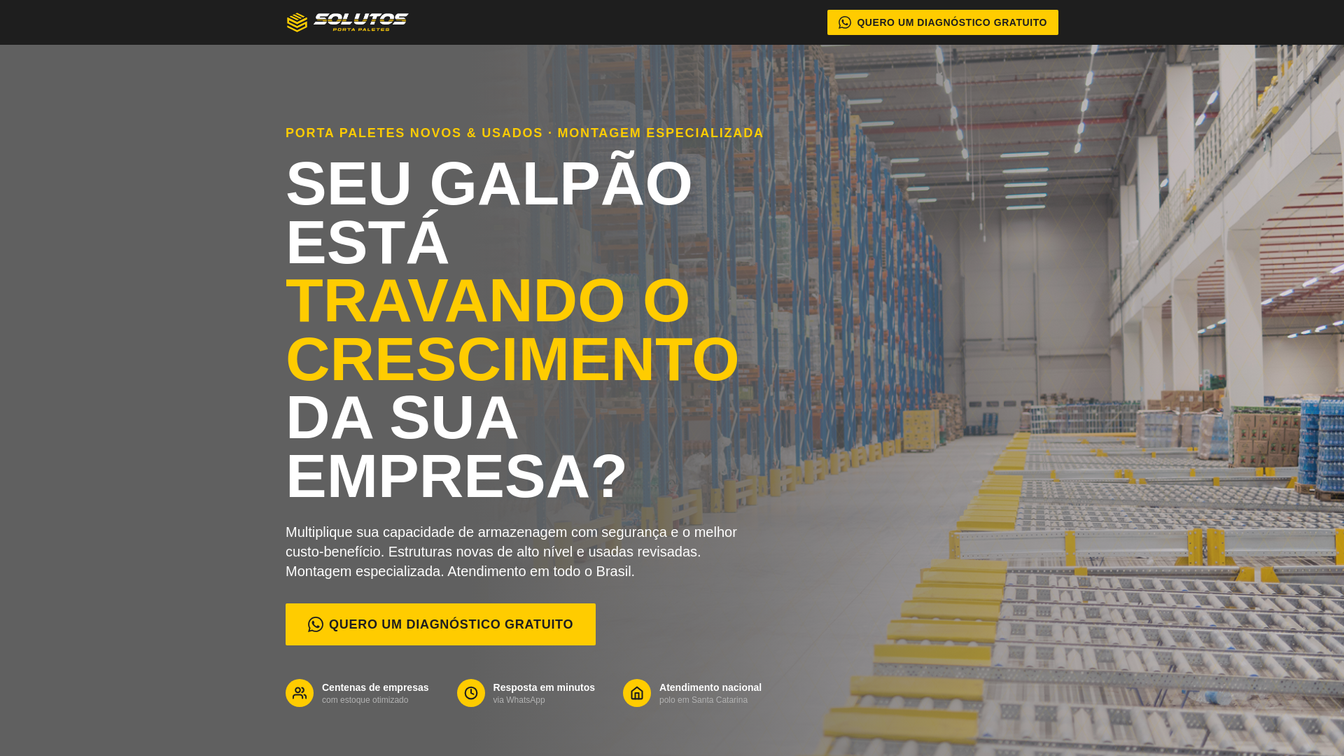 website screenshot of https://solutosportapaletes.com.br