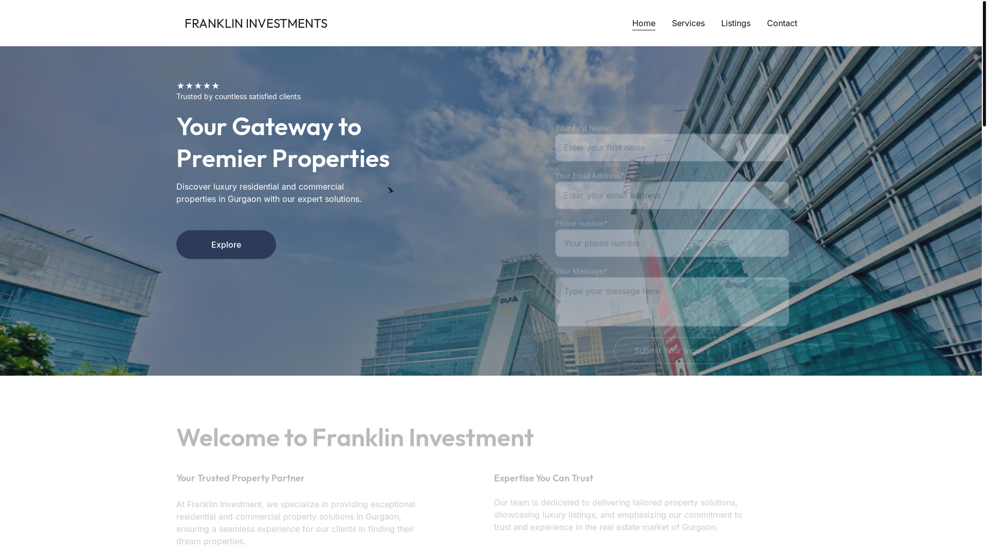 website screenshot of https://franklininvestment.space/
