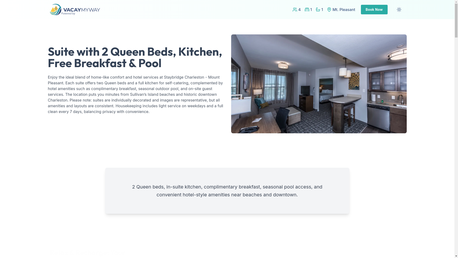 website screenshot of https://cozypleasant.vacations/