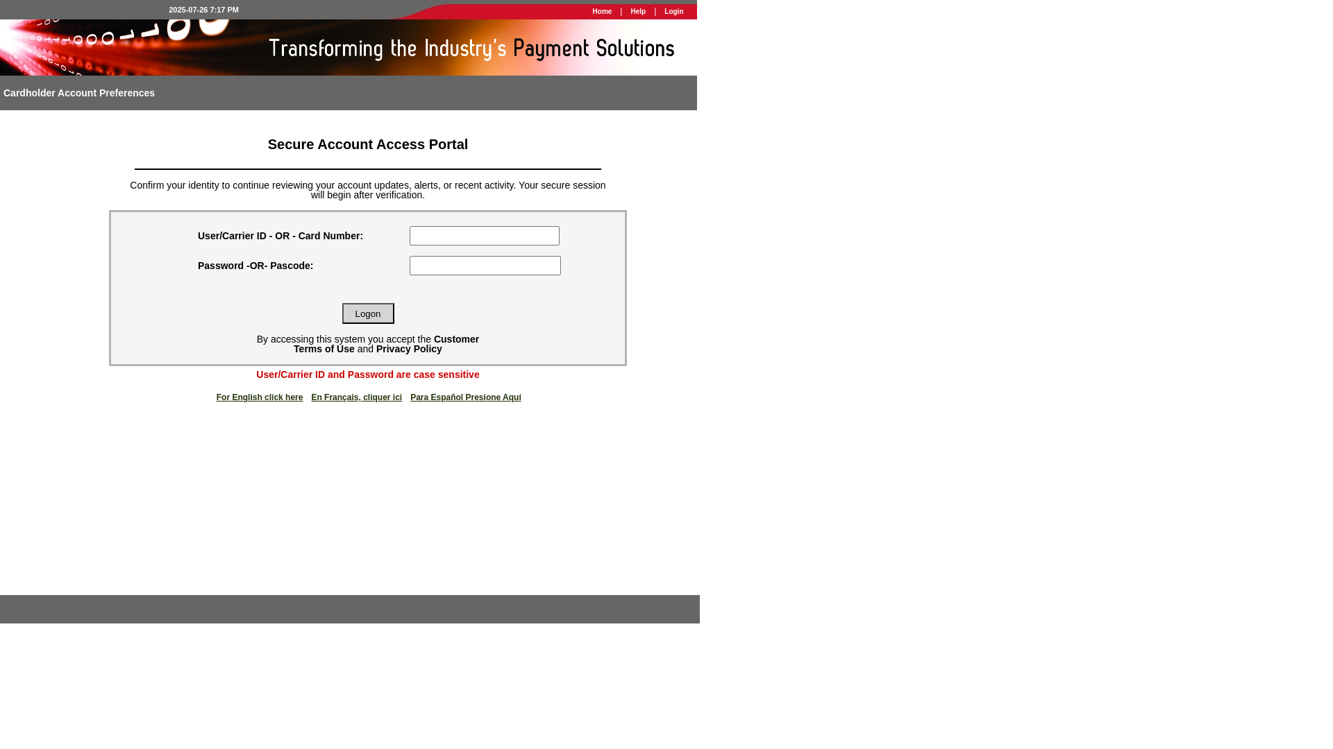website screenshot of https://carriermainhelper.pro/