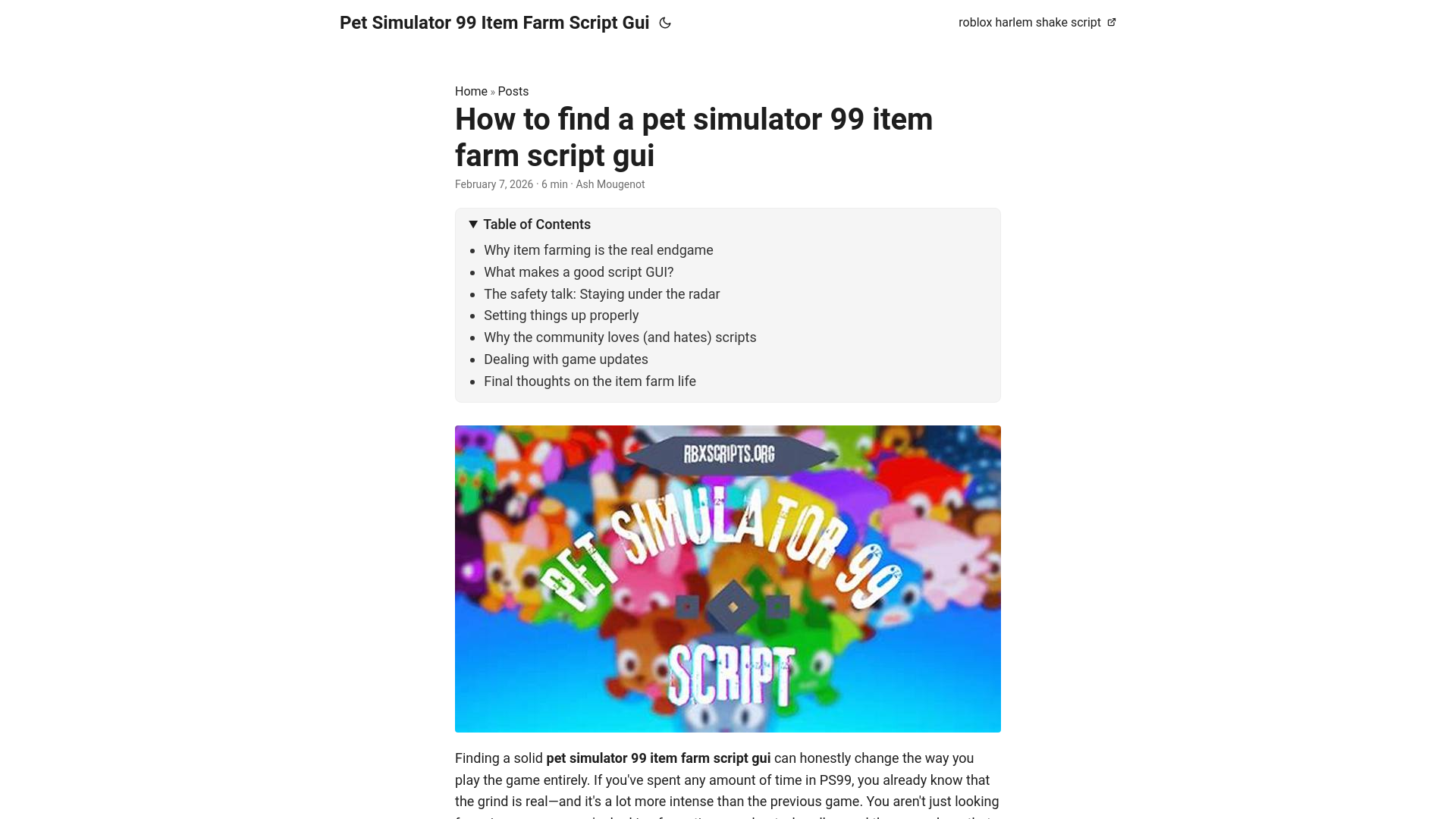 website screenshot of https://pet-simulator-99-item-farm-script-gui.pages.dev/