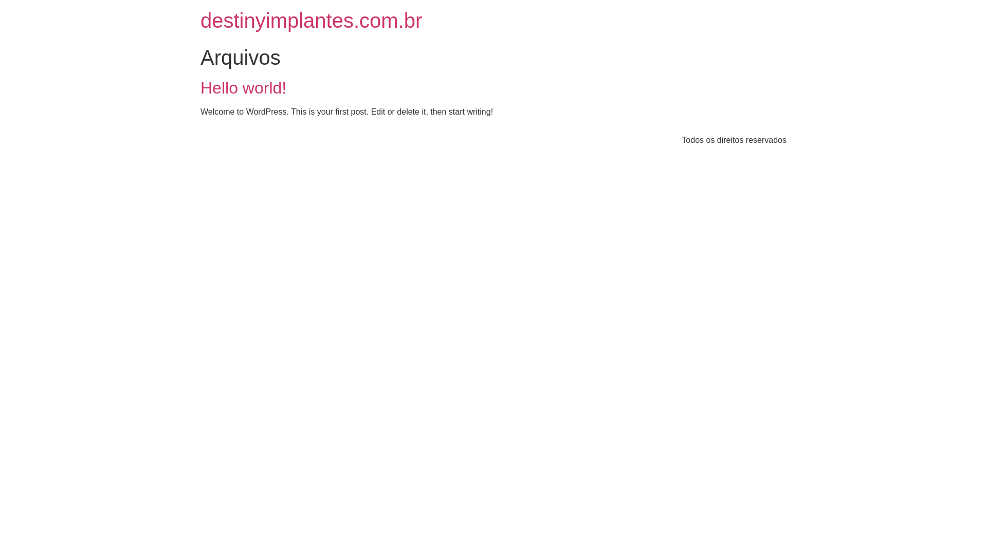 website screenshot of https://destinyimplantes.com.br/
