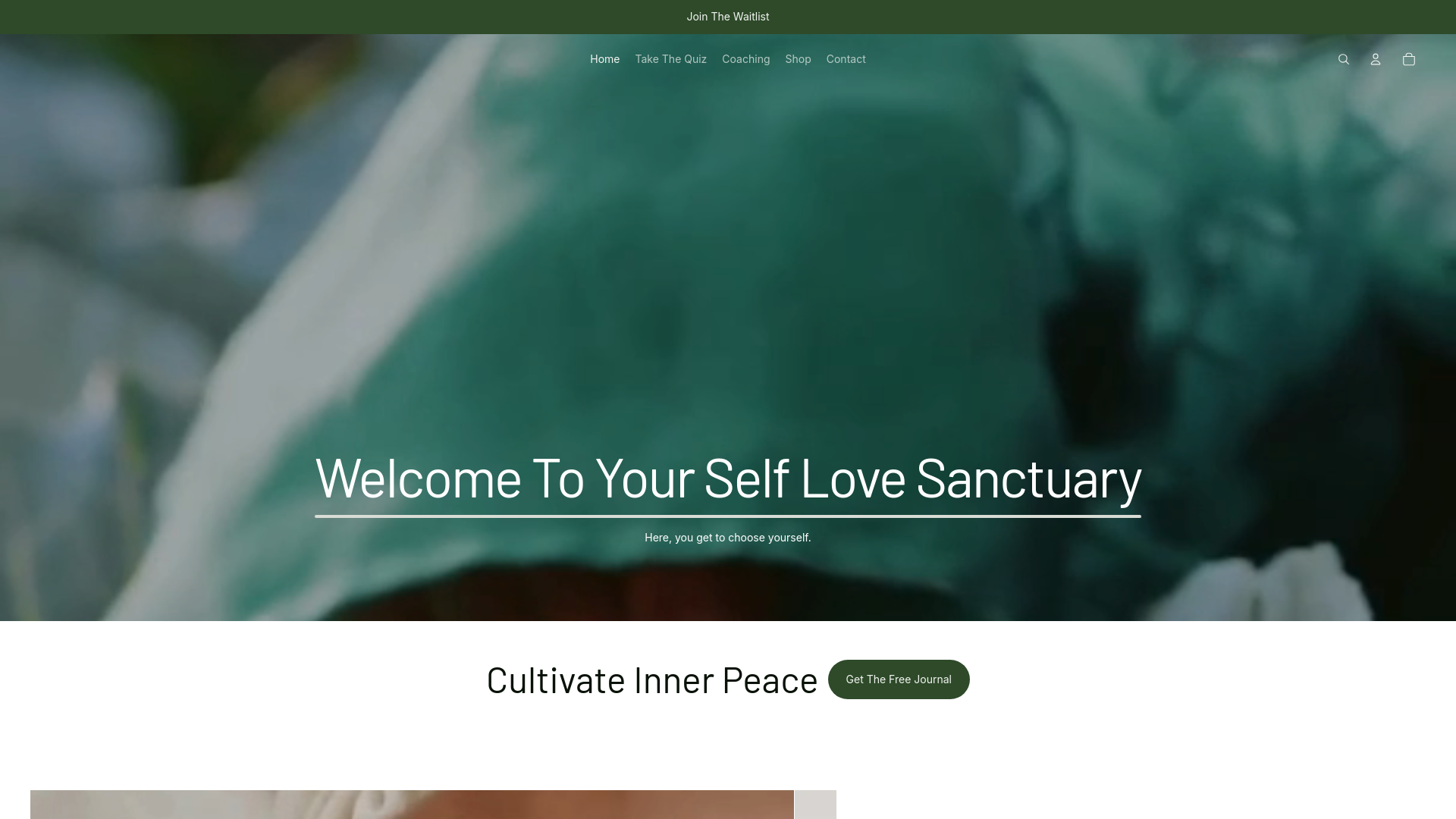 website screenshot of https://sovereignself.shop