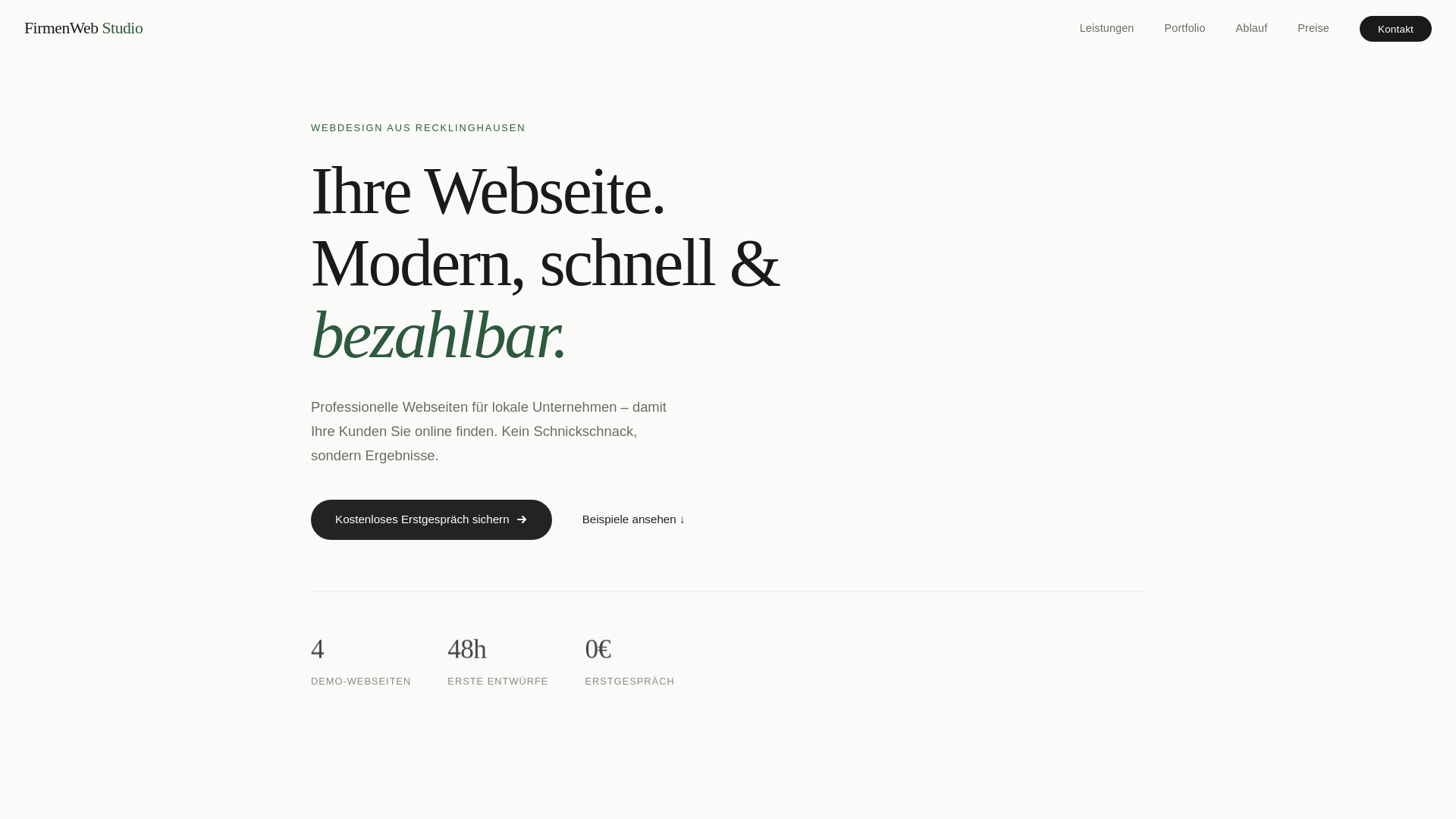 website screenshot of https://firmenweb-studio.de/