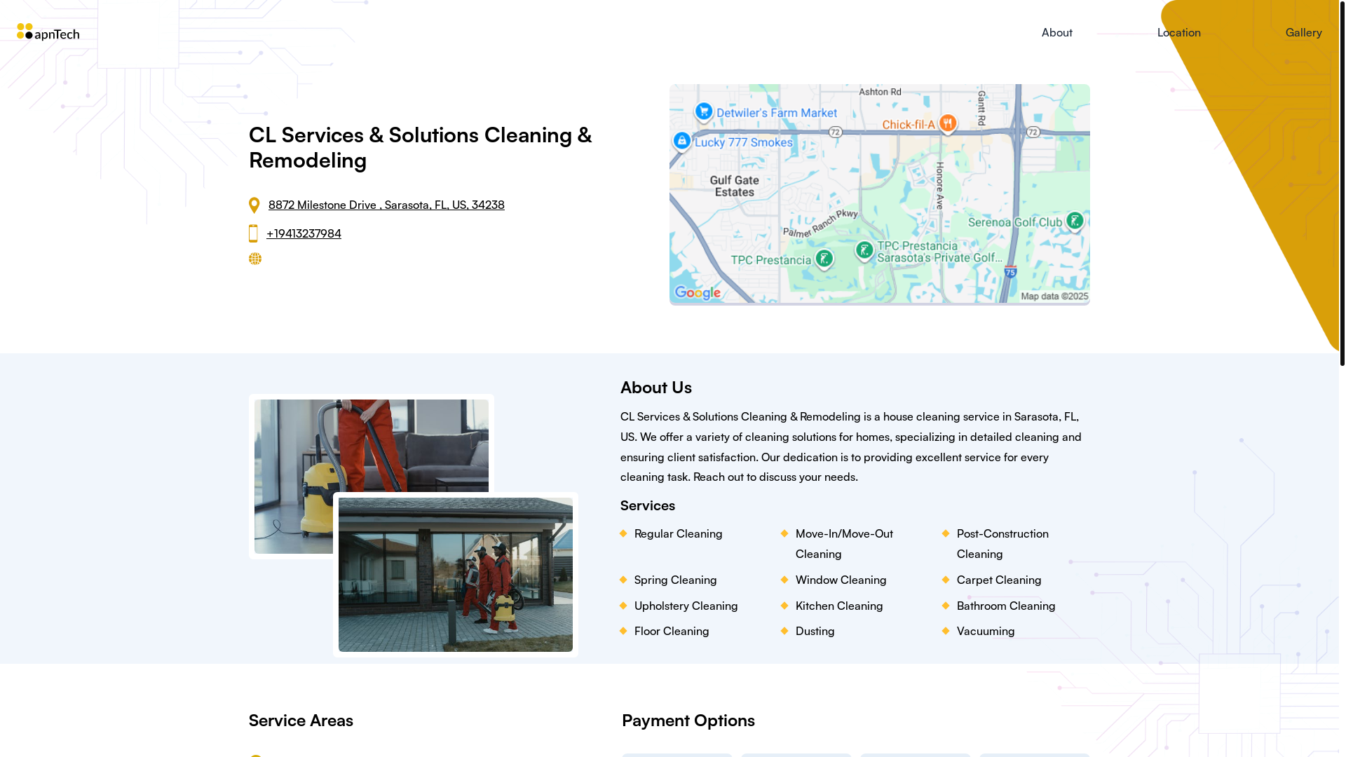 website screenshot of https://clservicessolutionscleaningremodeling.online/