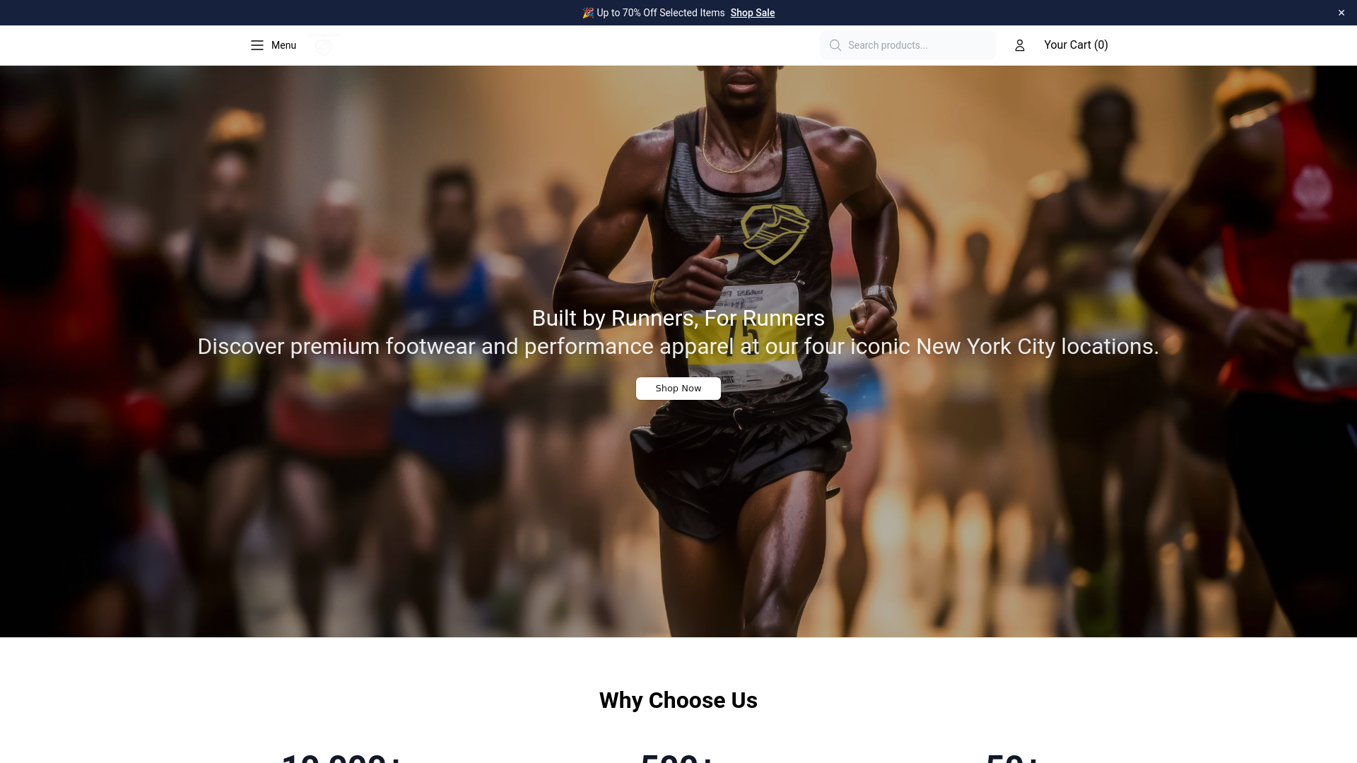 website screenshot of https://superrunnerspro.shop/