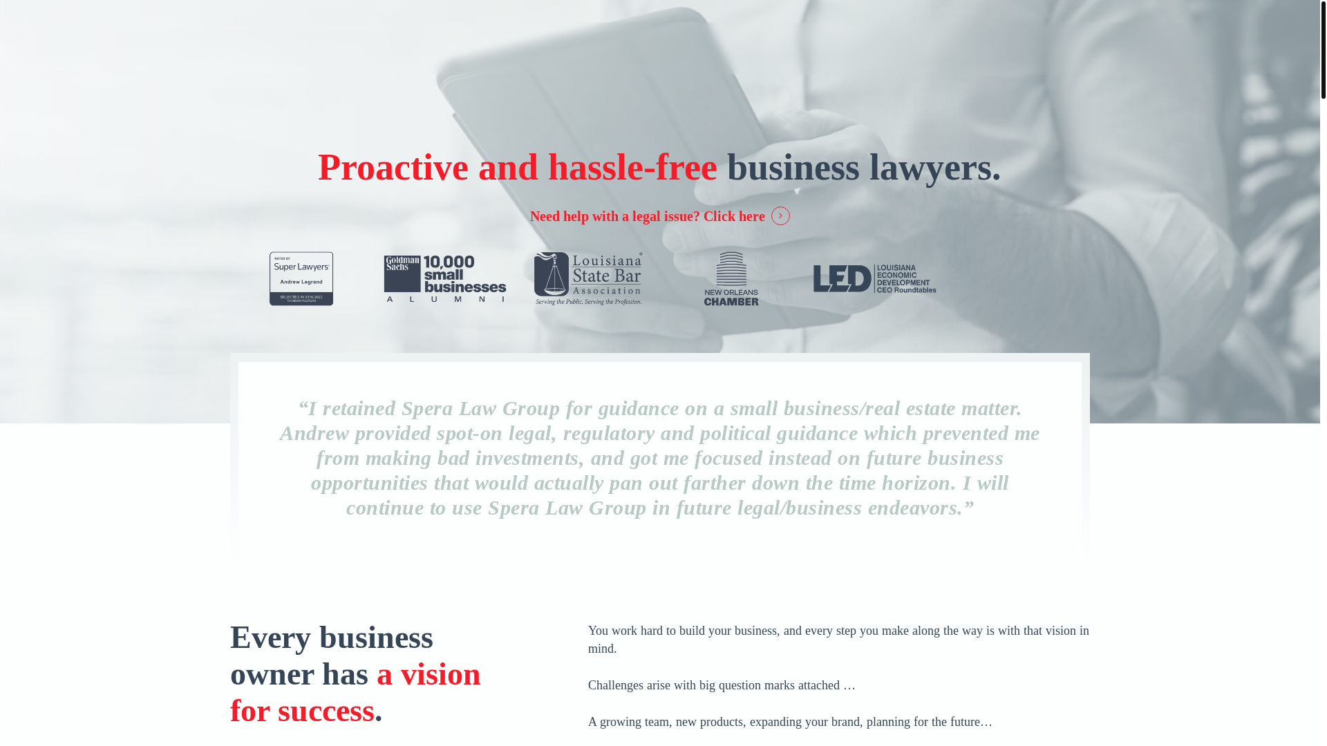 website screenshot of https://speralawsales.info/