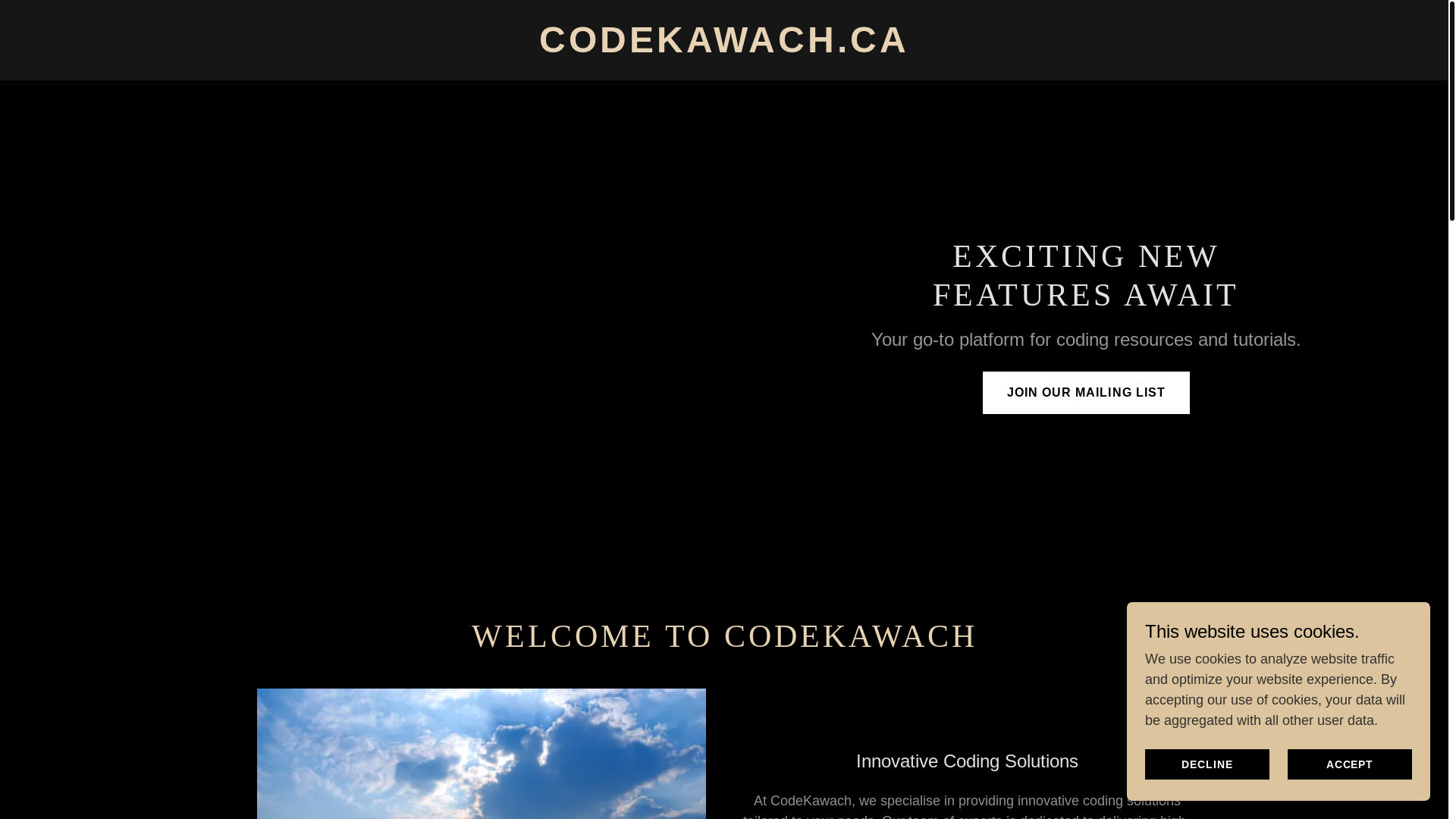 website screenshot of https://codekawach.ca/