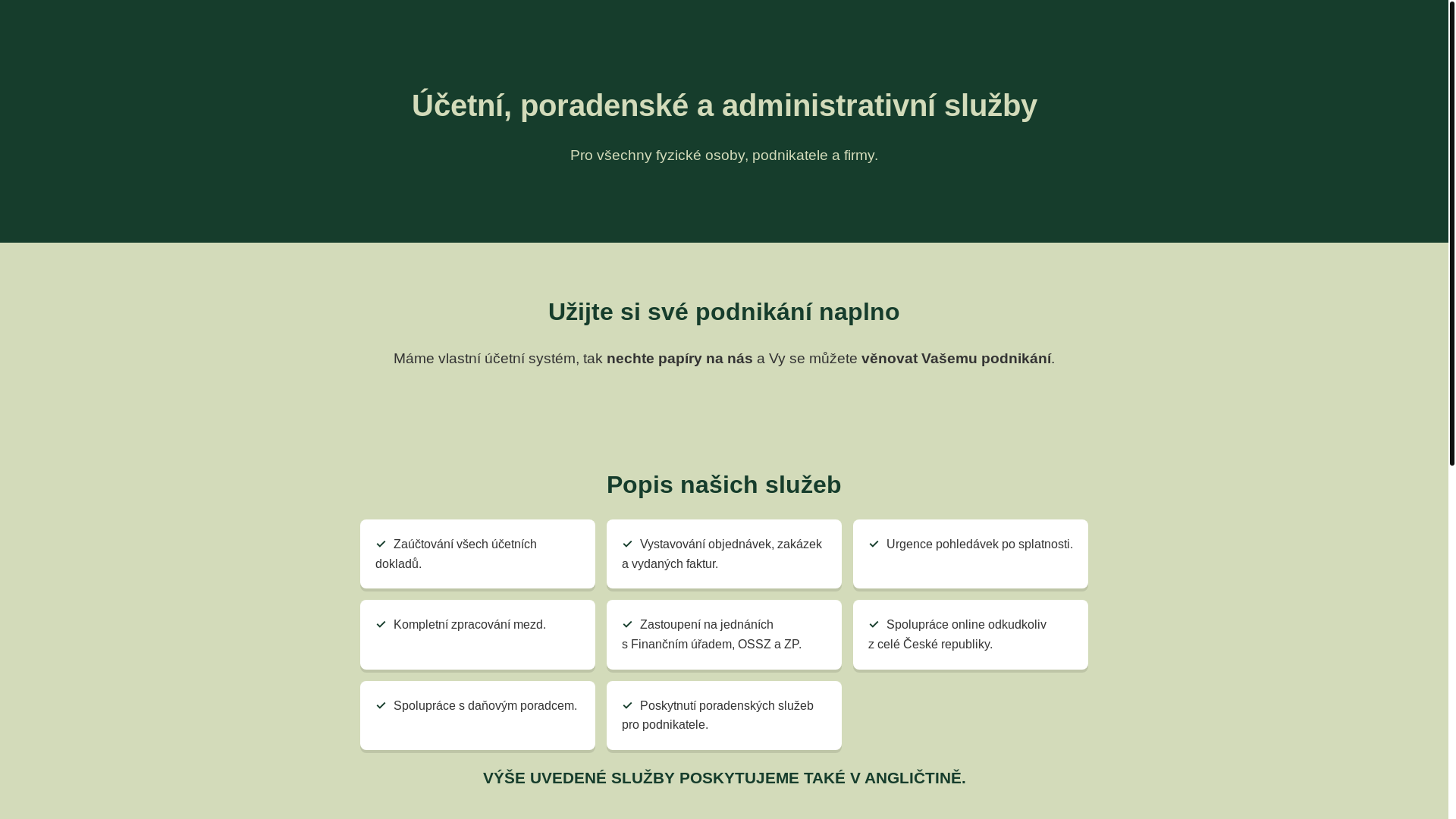 website screenshot of https://ucetnictviforyou.cz/