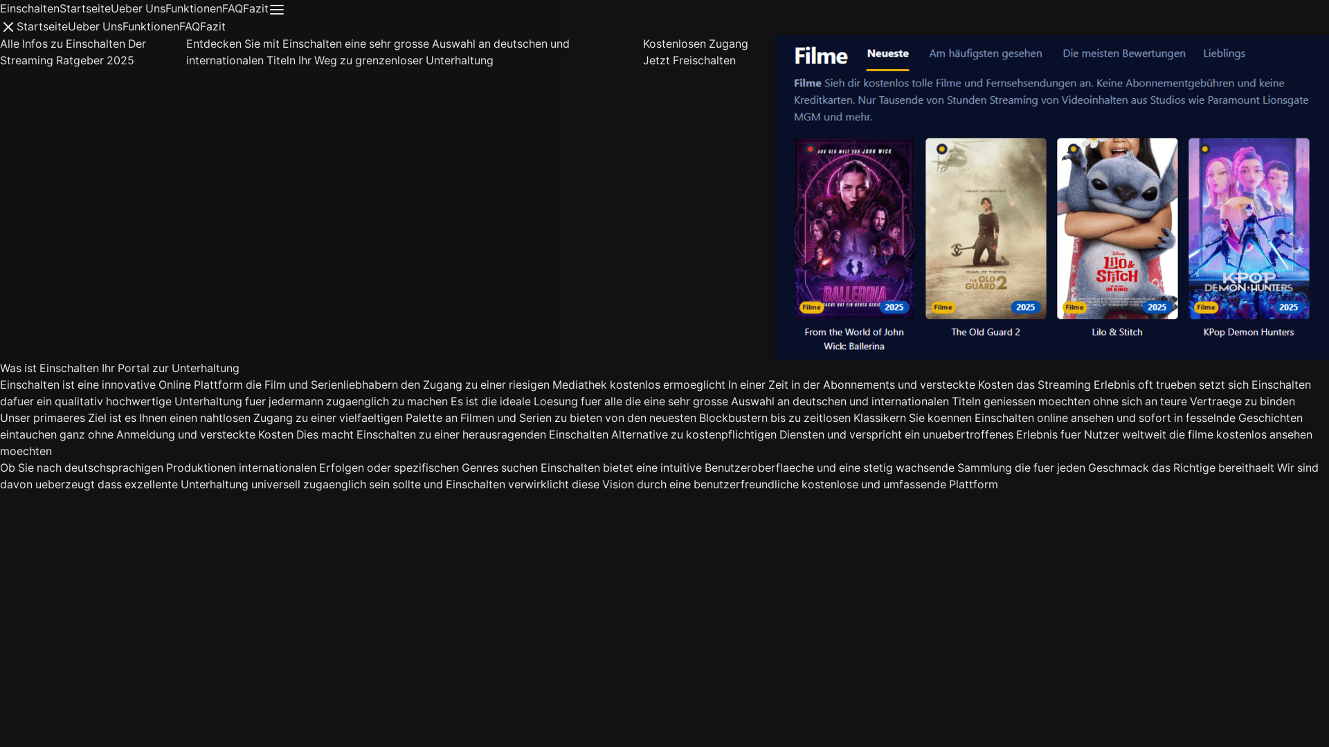 website screenshot of https://einschalten-1qm4.pages.dev/